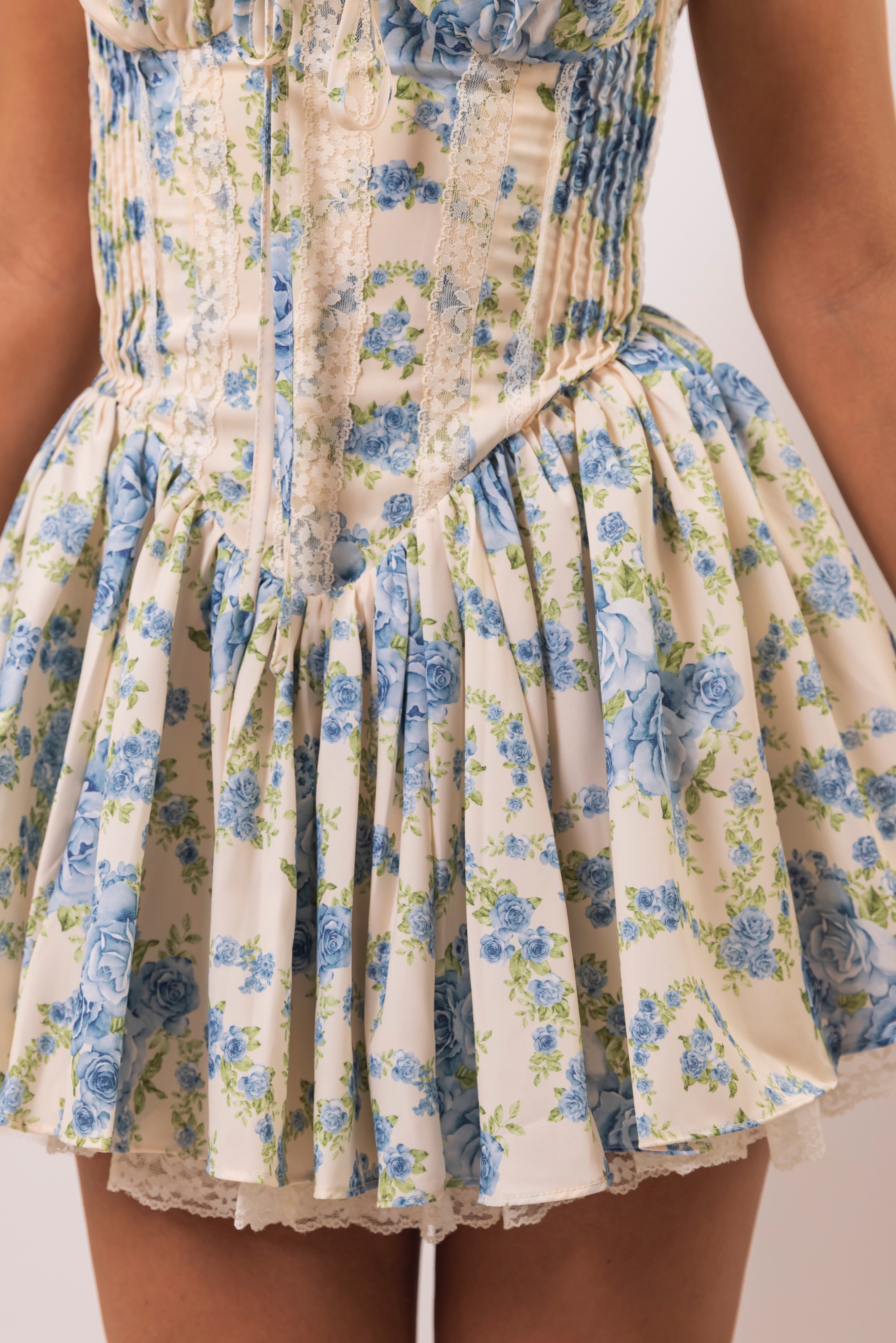 Onika Cream Blue Dress