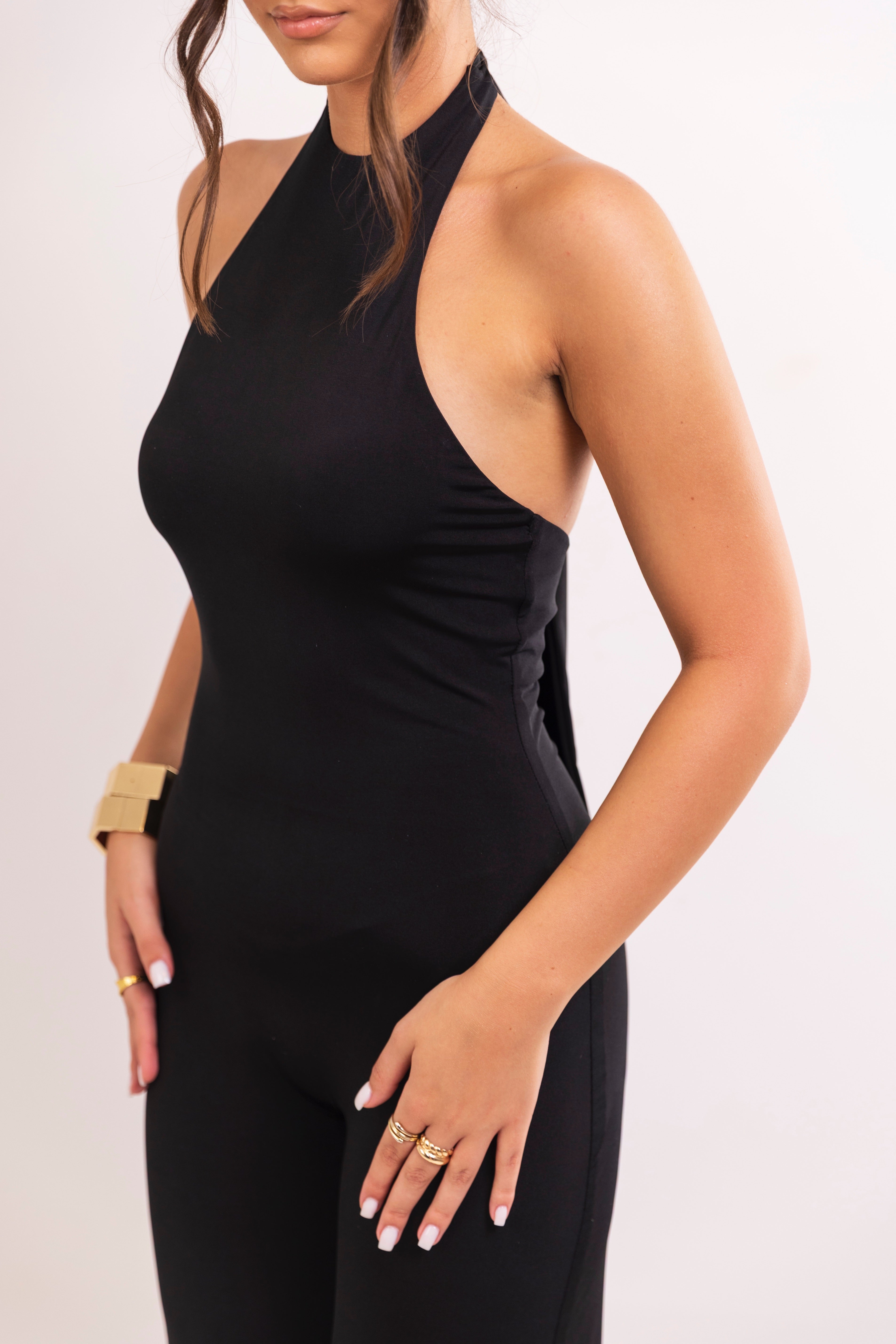Elegant black jumpsuit for formal evenings