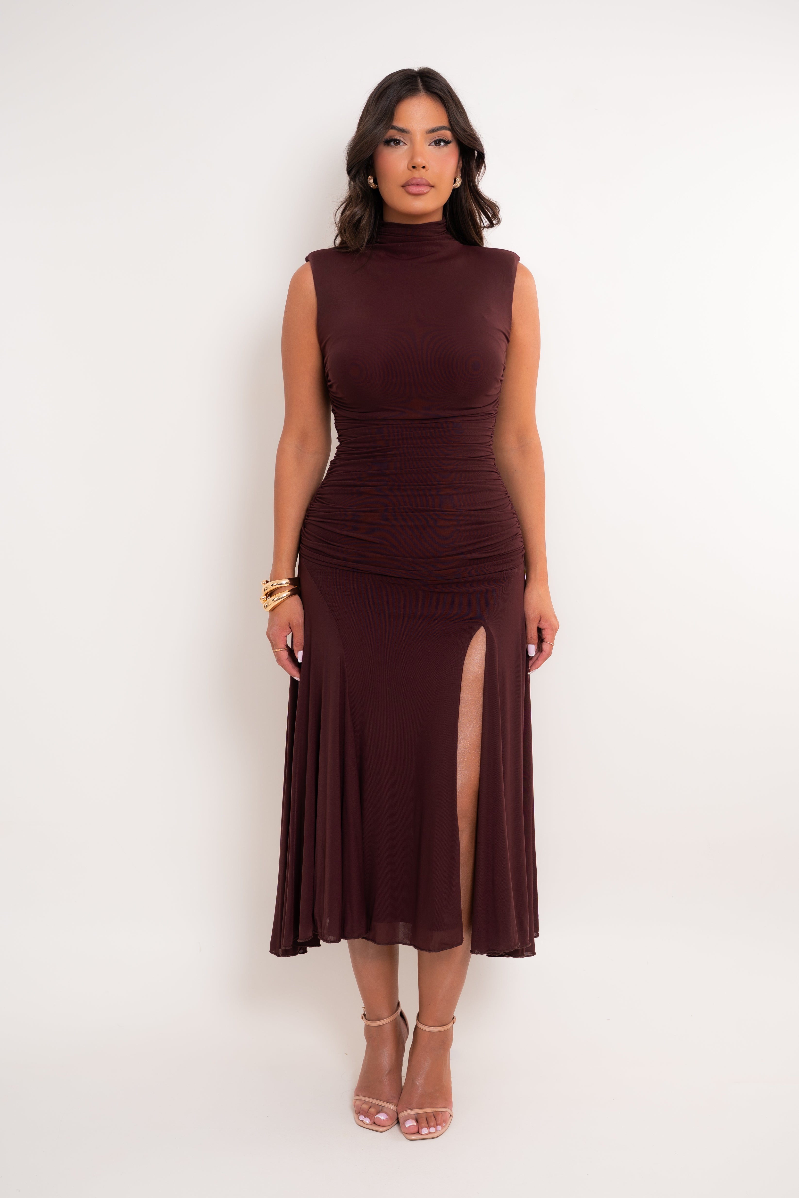 Alondra Brown Dress