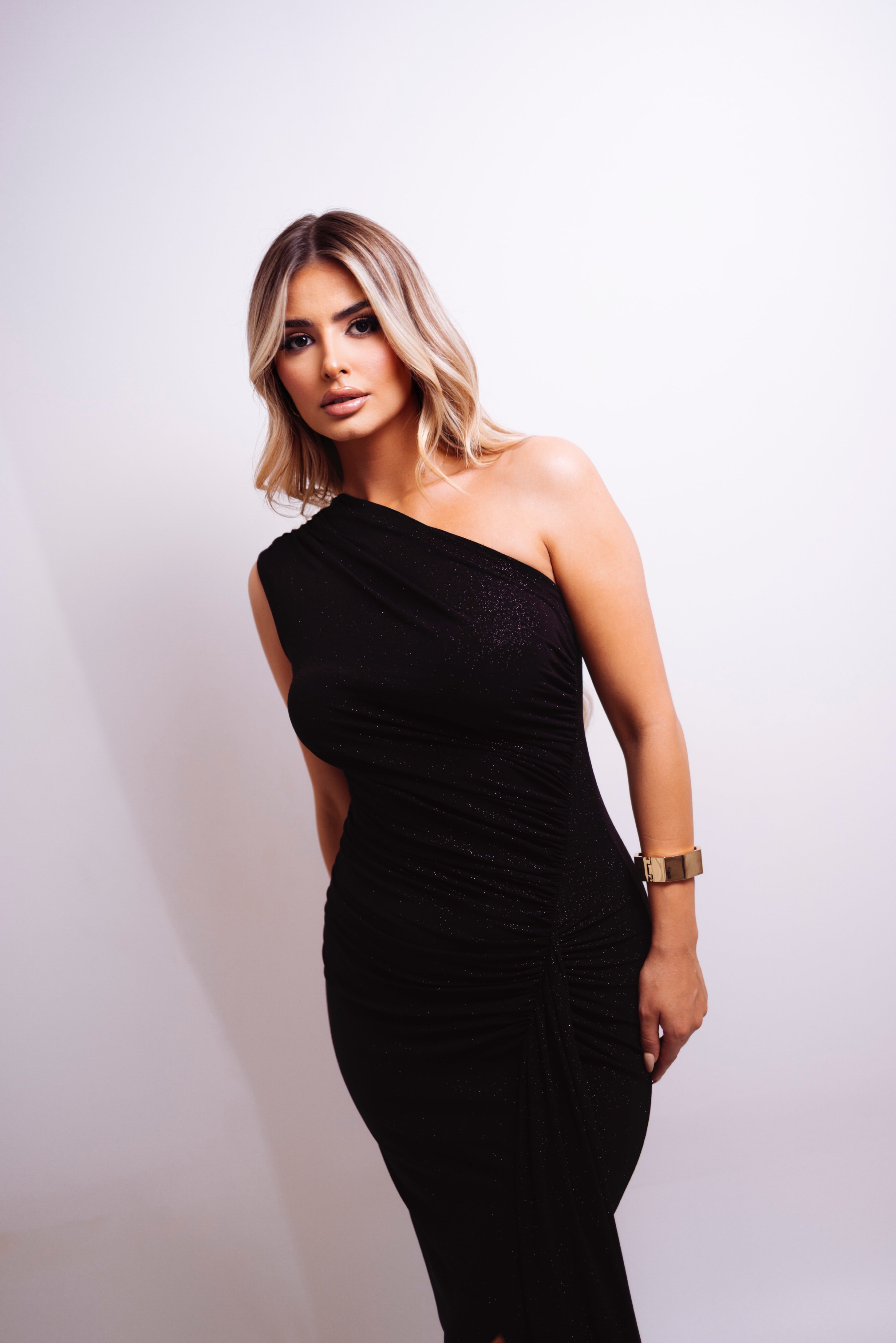 Bina Black Glitter Dress