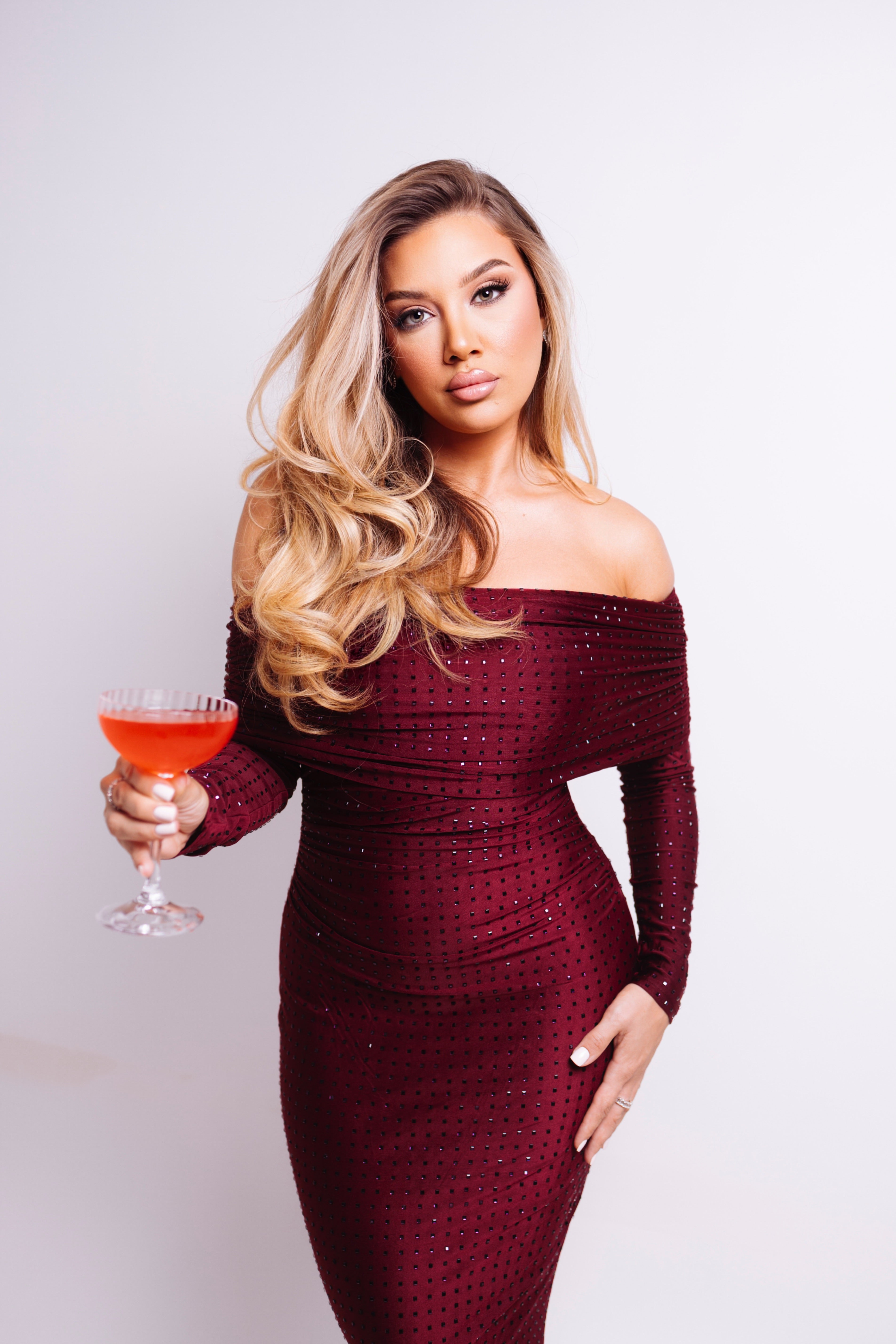 Carlee Wine Dress