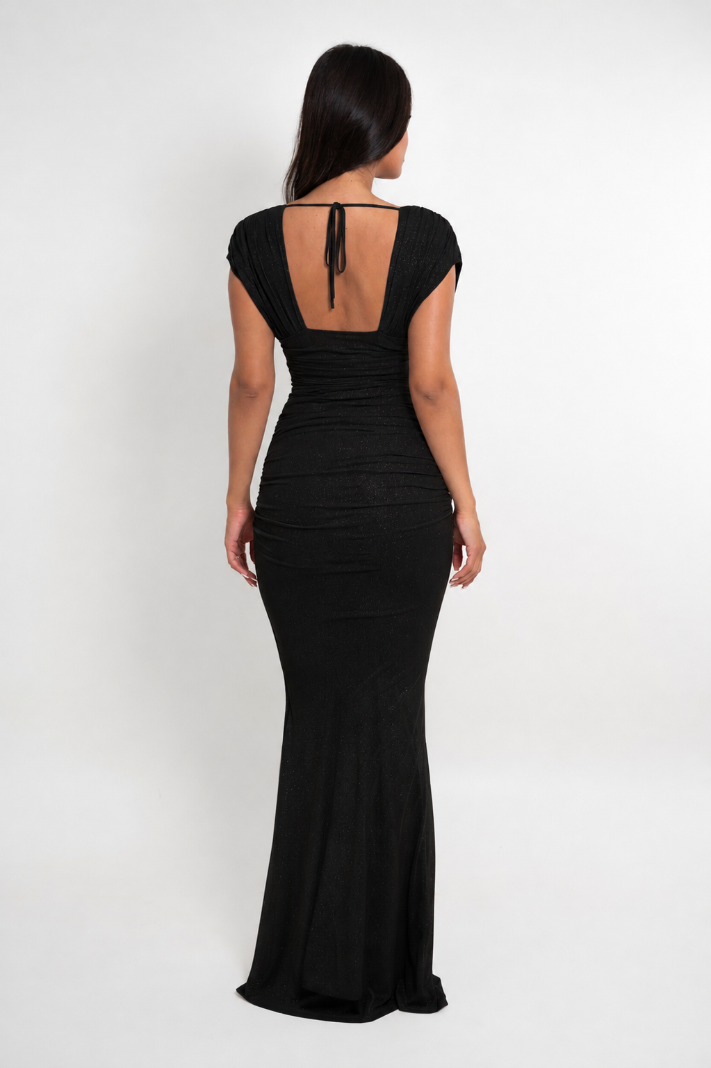 Erelina Black Glitter Dress