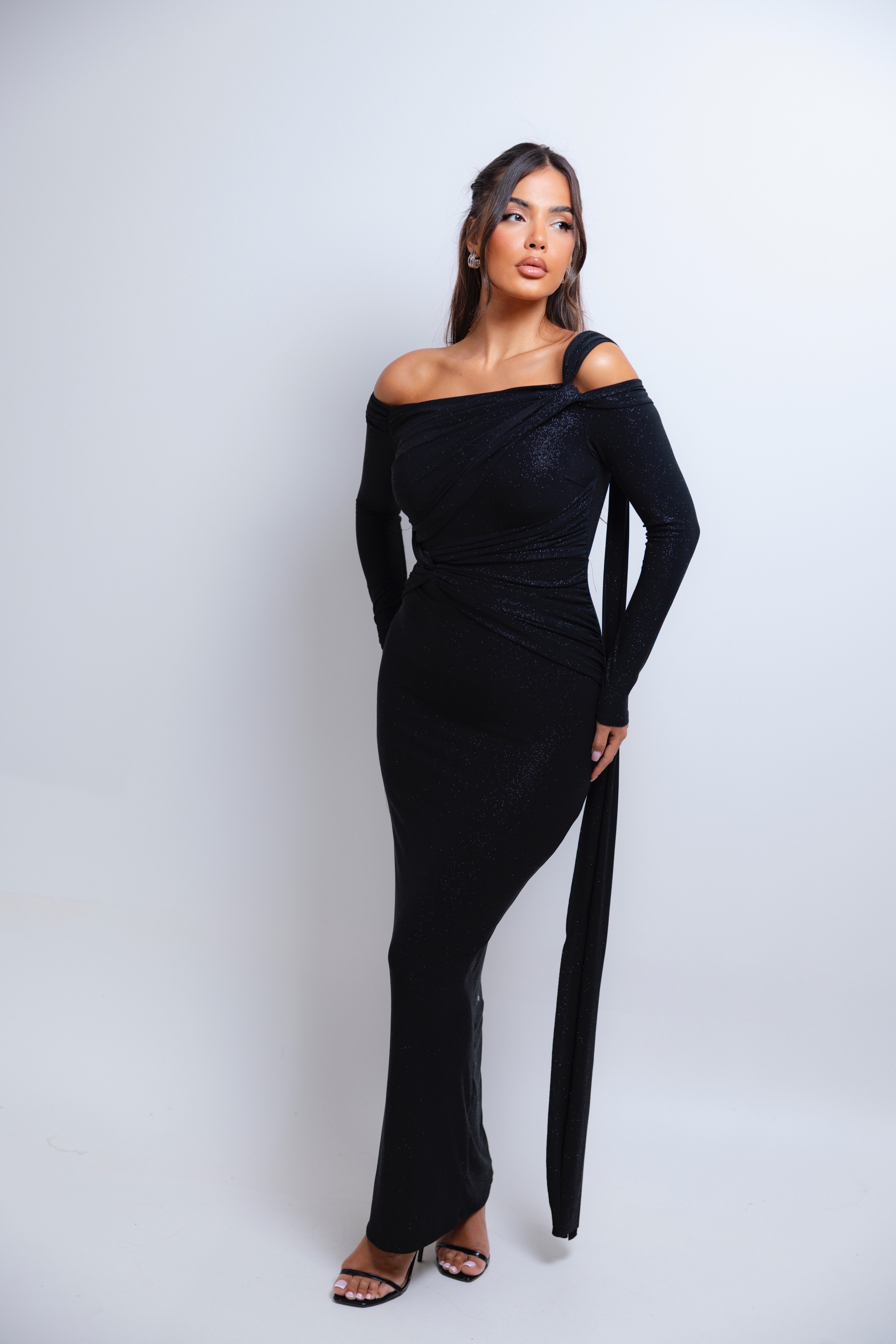 Dionna Black Glitter Dress