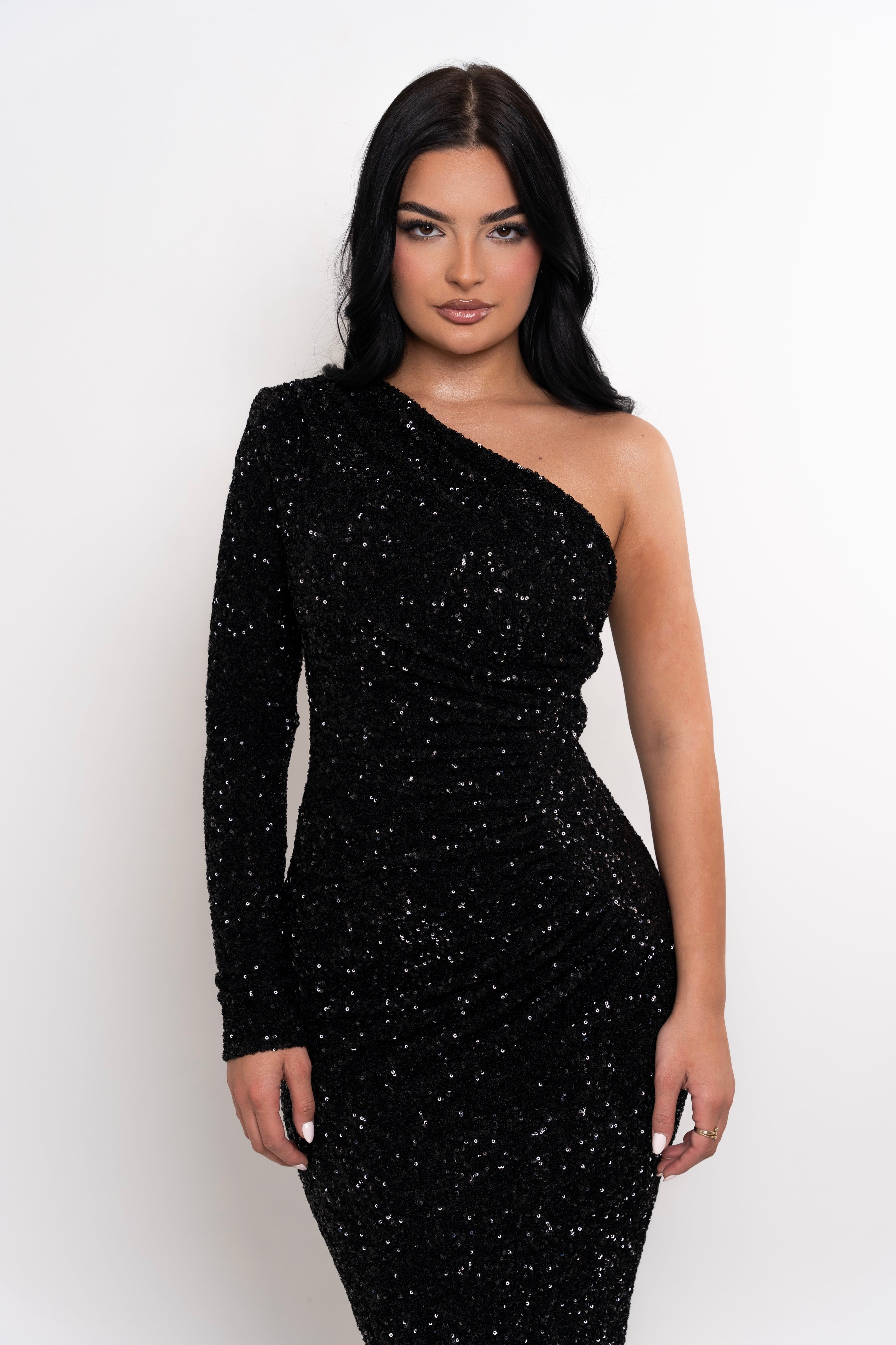Elida Black Sequin Dress