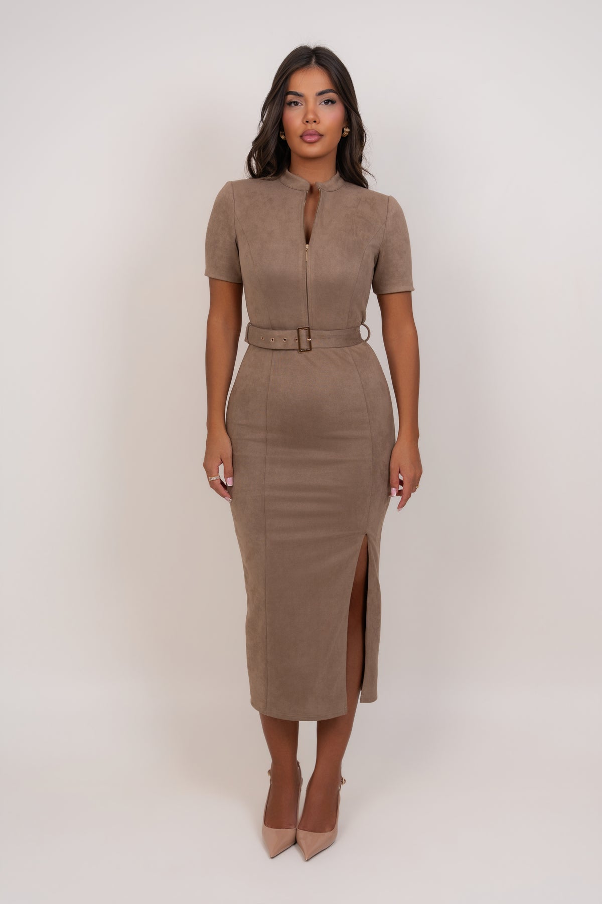 Erinda Taupe Dress