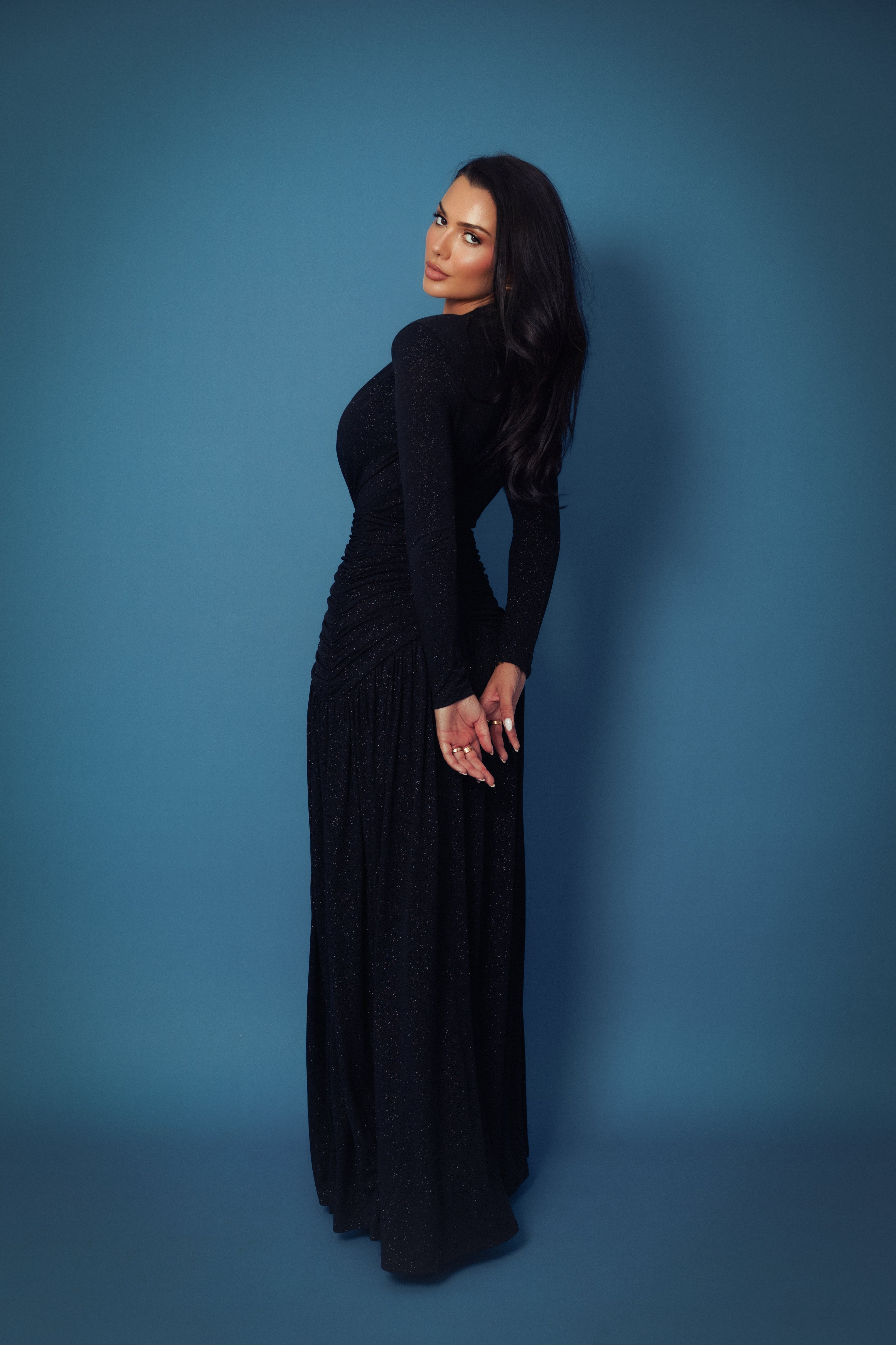 Lola Black Glitter Dress