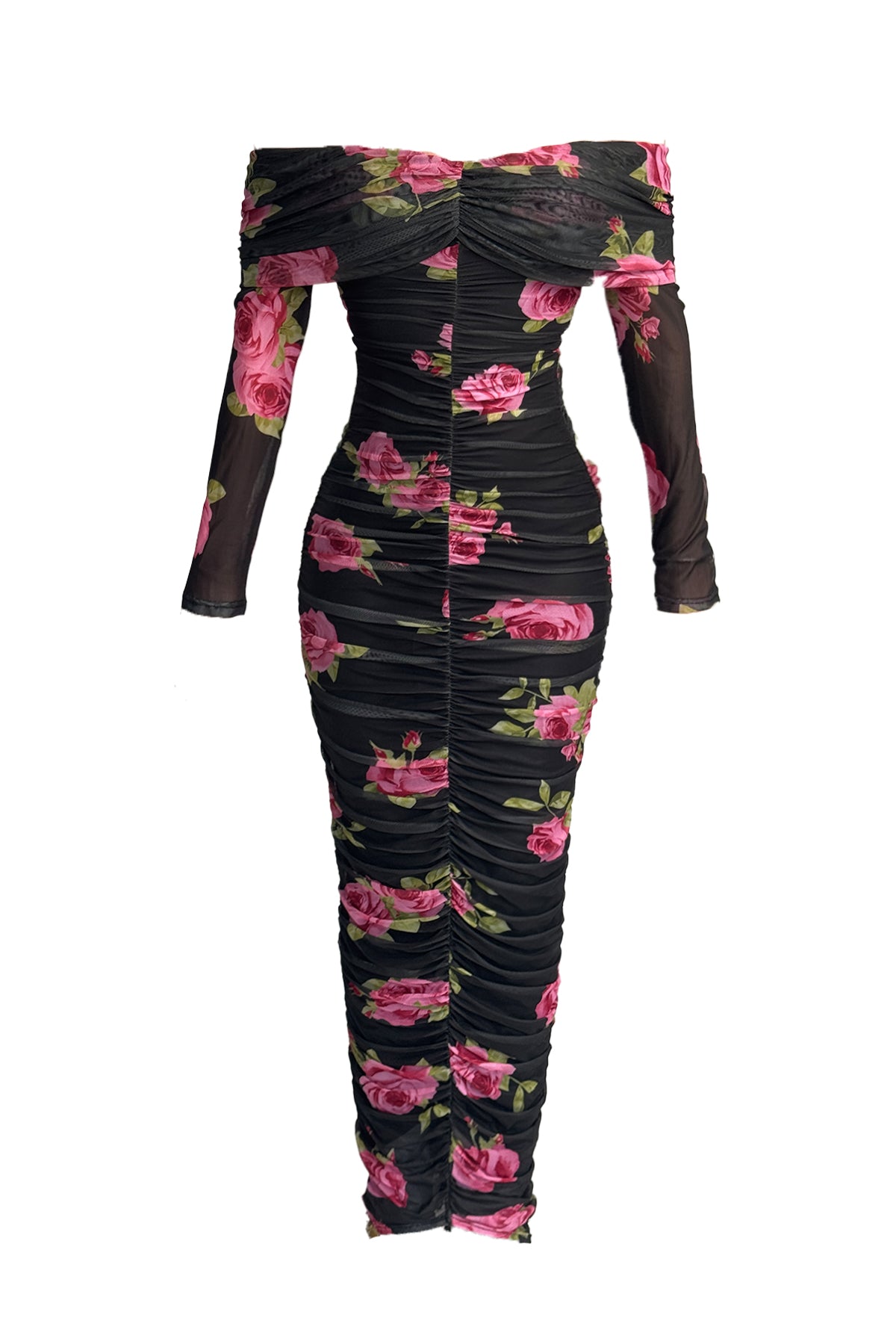 Nedissa Black Floral Dress