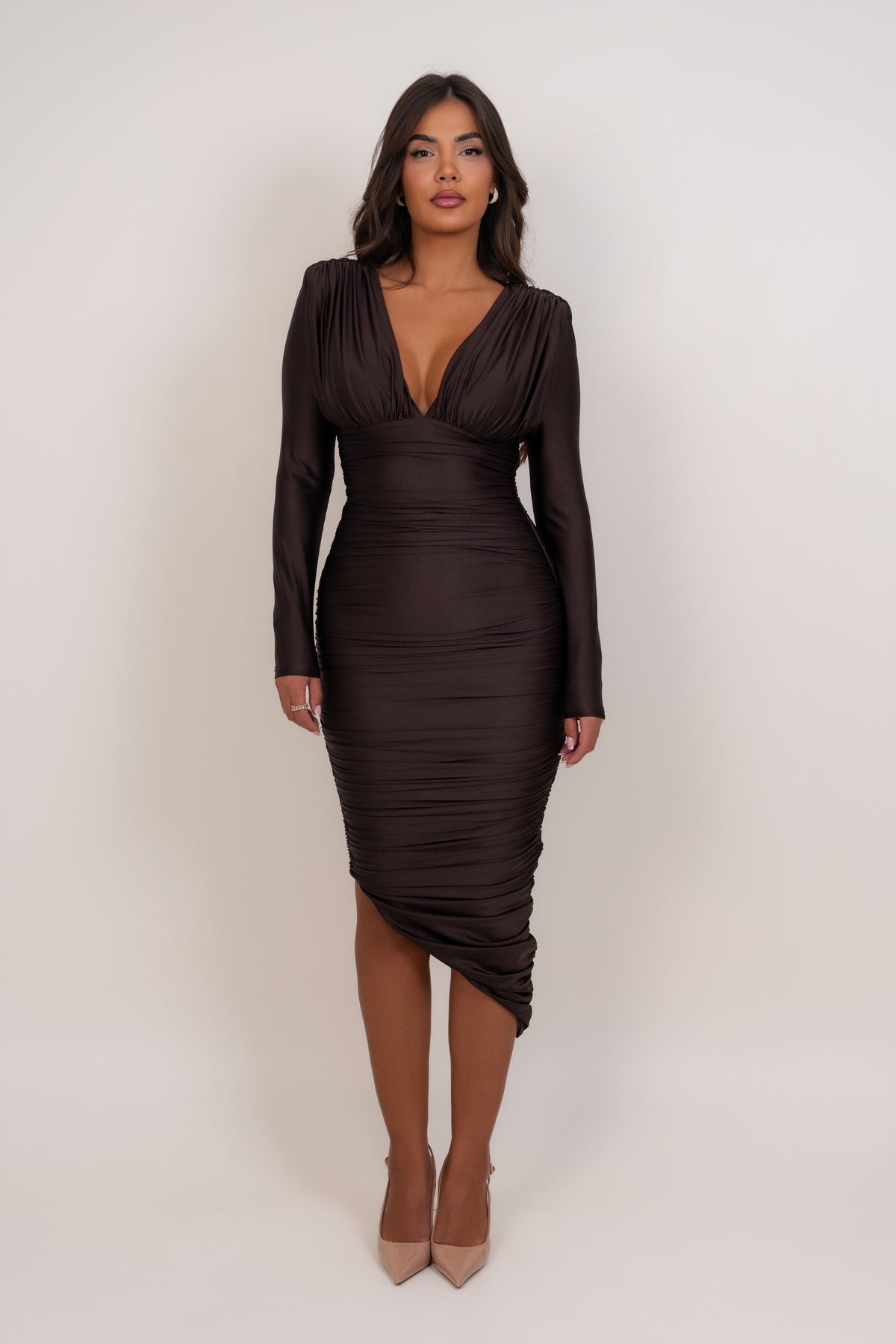 Sonila Dark Brown Dress
