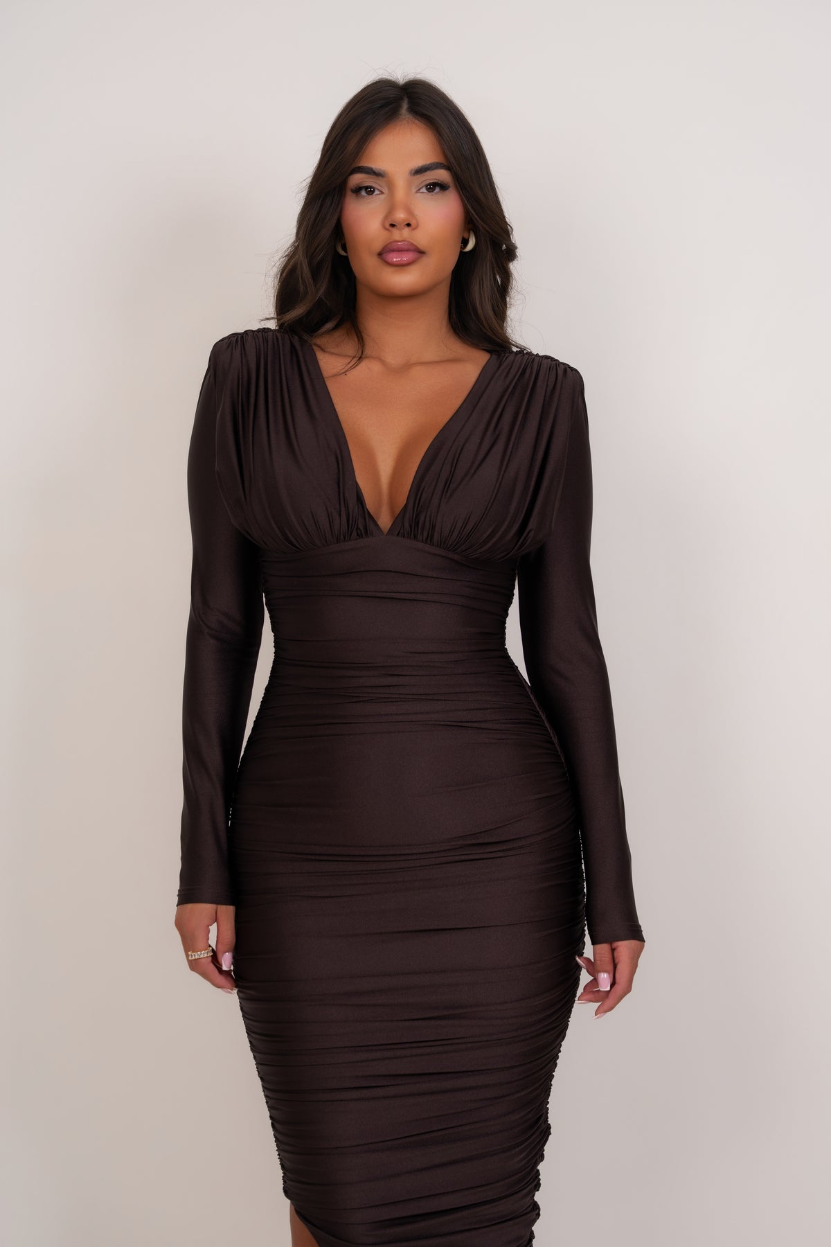 Sonila Dark Brown Dress