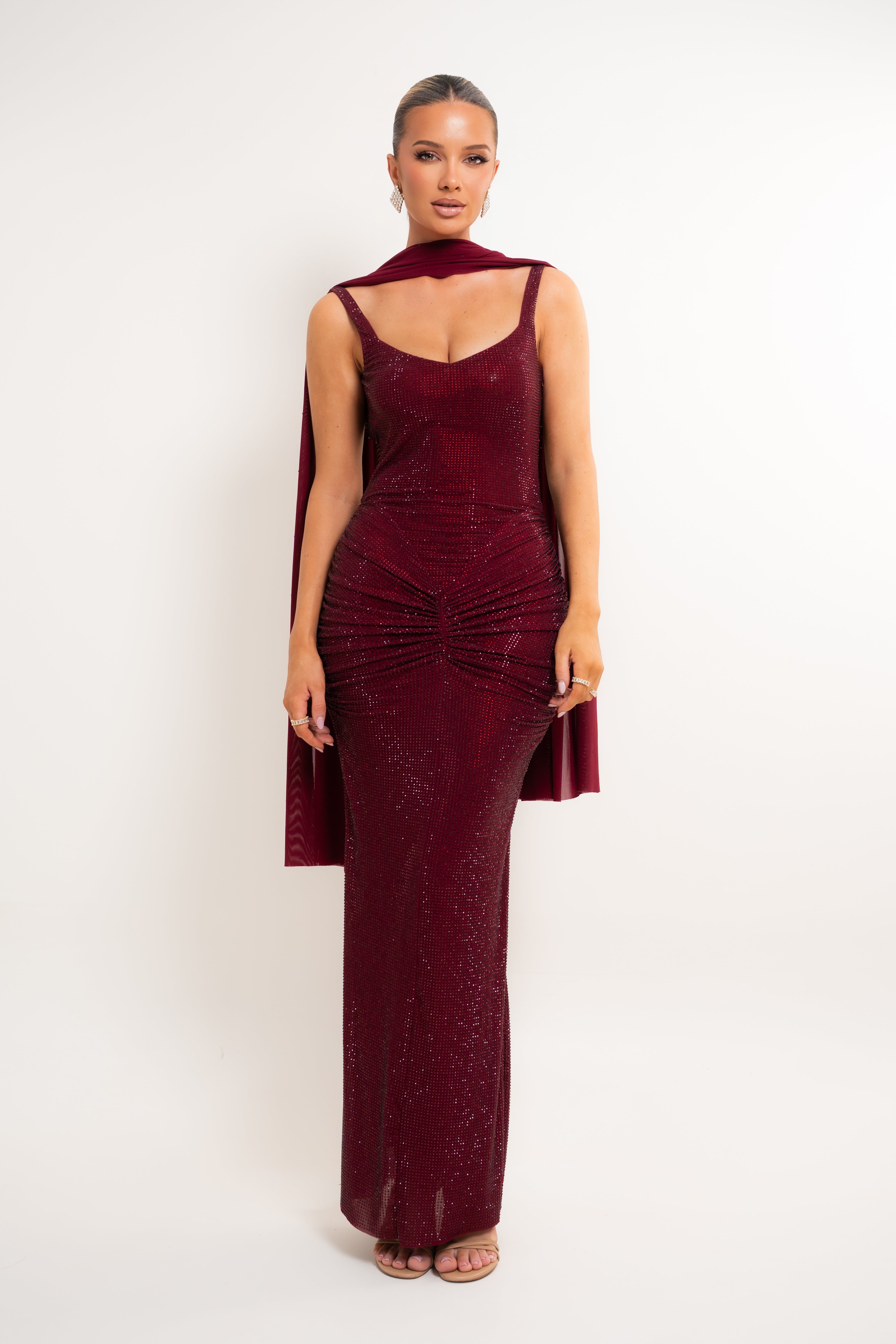 Ysabela Burgundy Dress