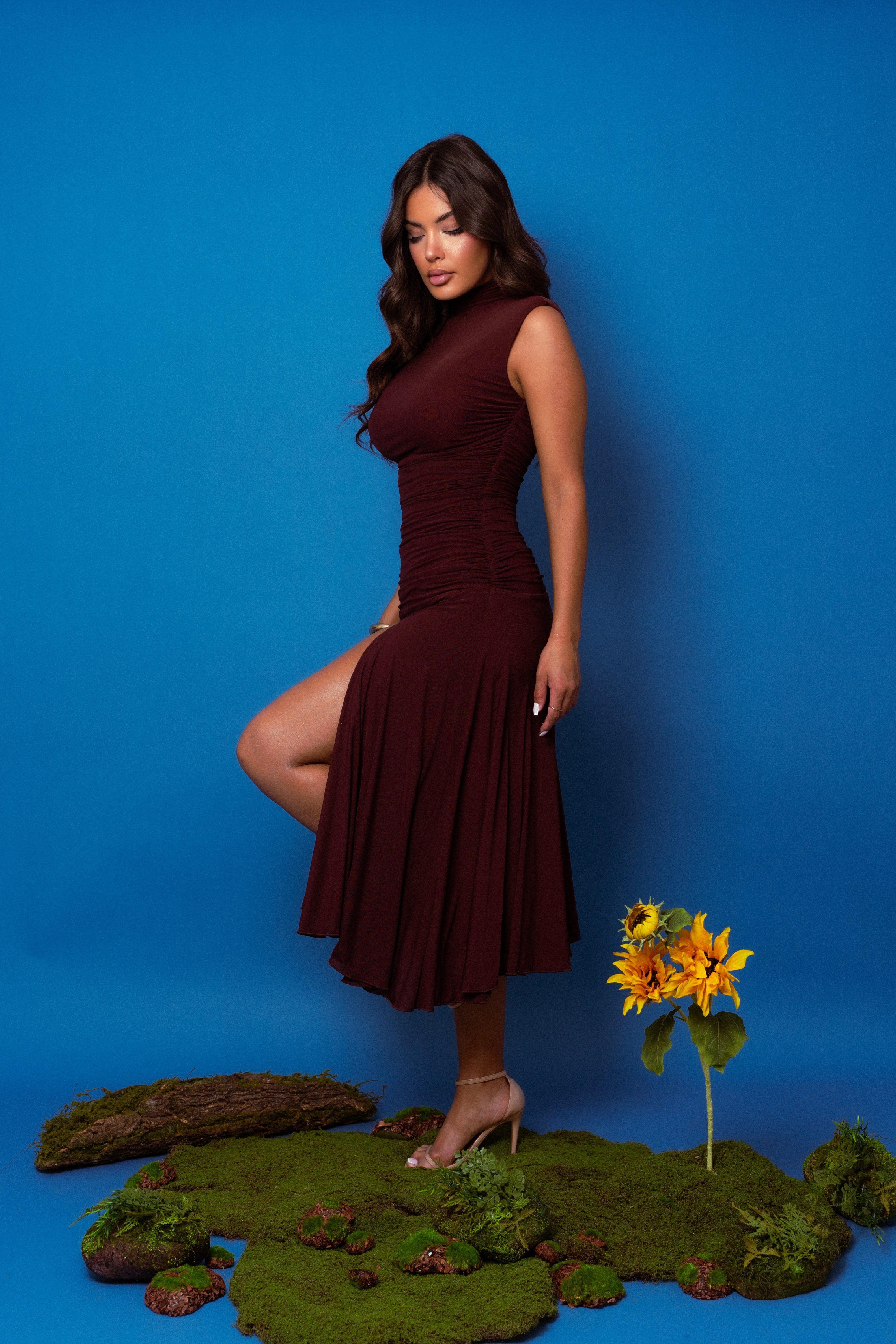 Alondra Brown Dress