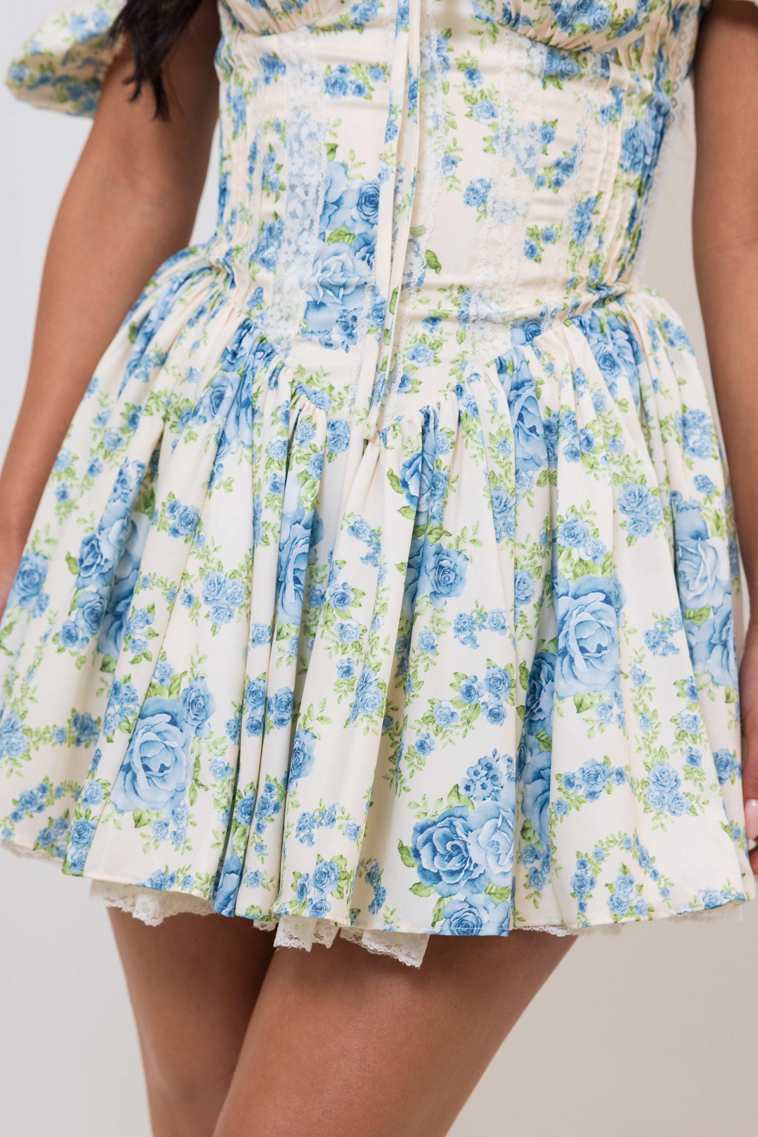 Lunara Cream Blue Dress