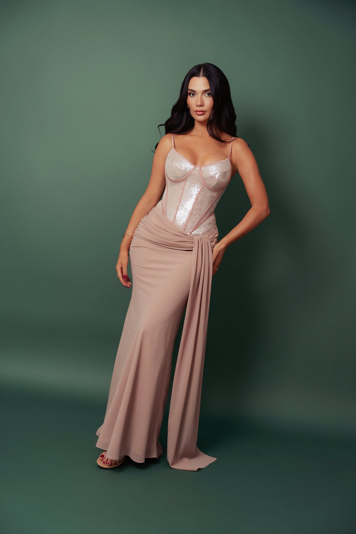 Loreta Warm Taupe Dress
