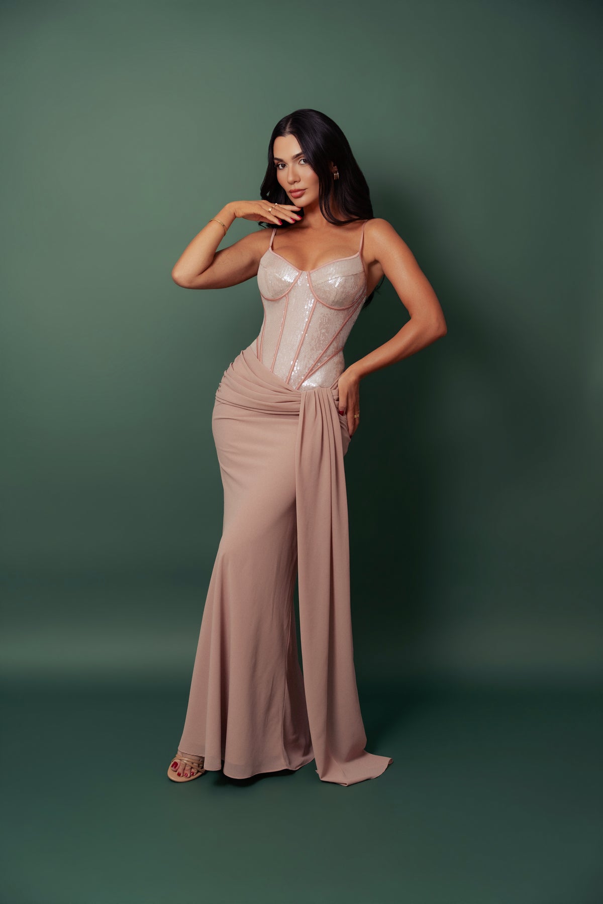 Loreta Warm Taupe Dress