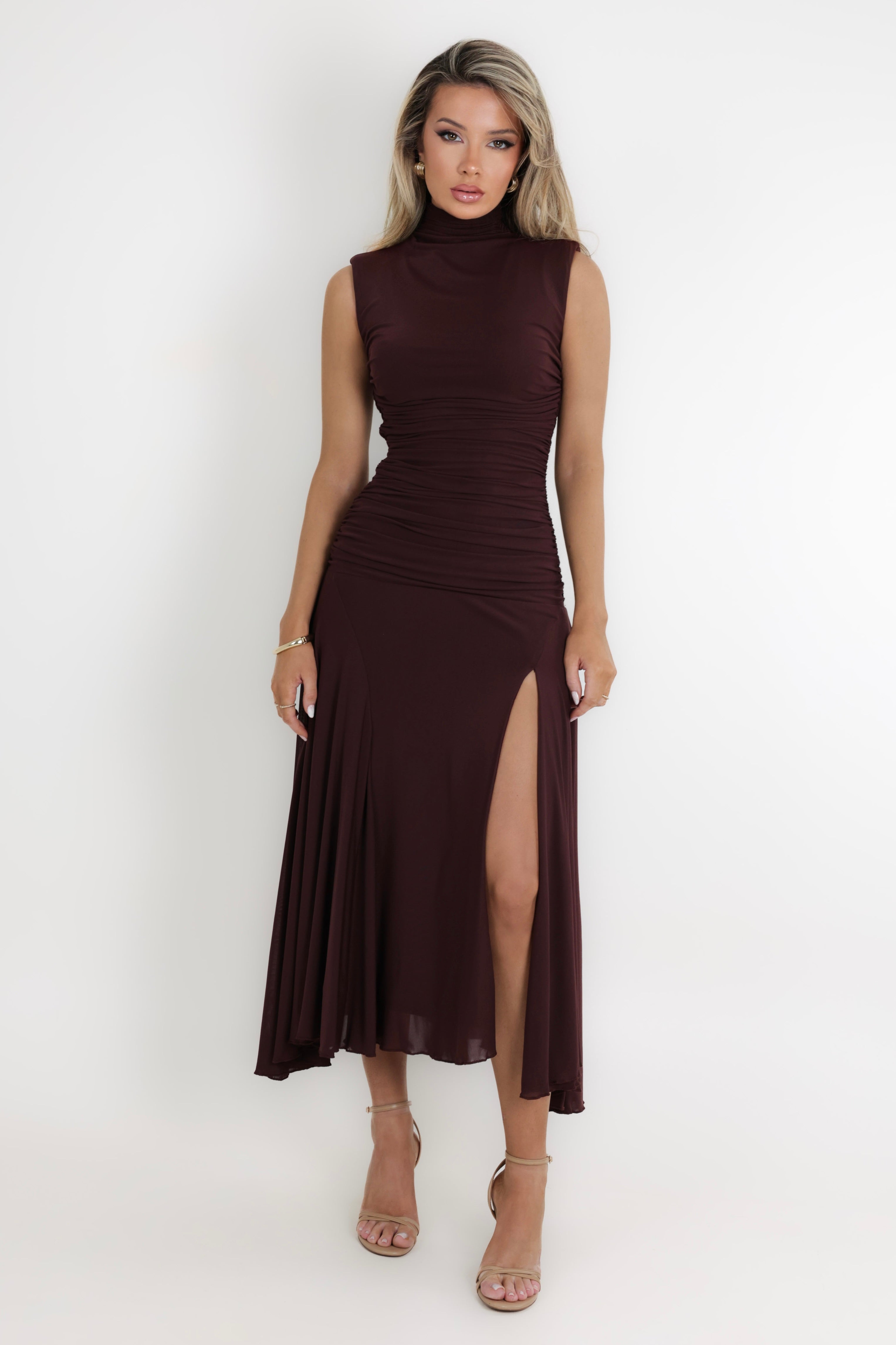 Alondra Brown Dress