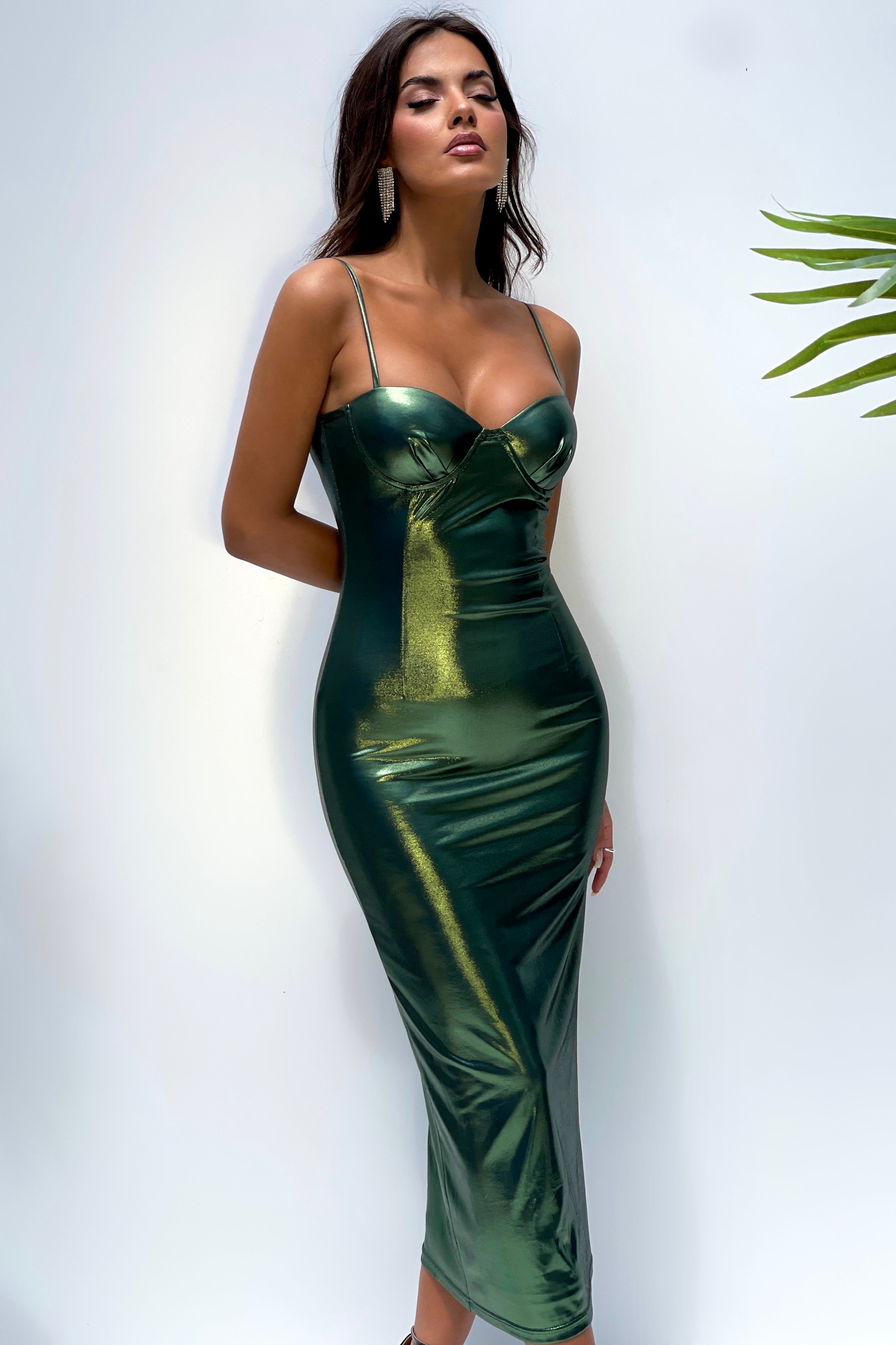 Avenie Emerald Dress