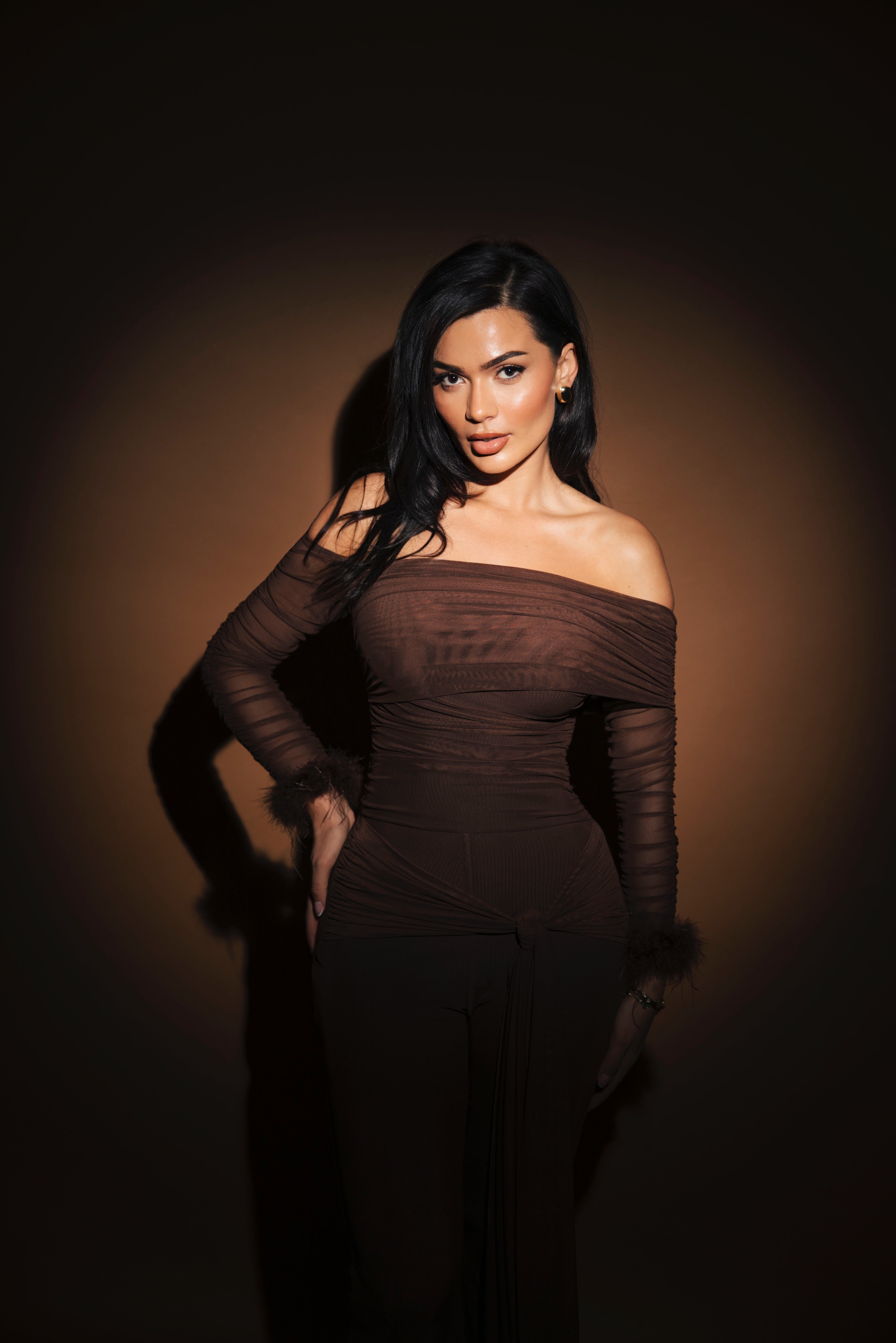 Avenza Dark Brown Jumpsuit