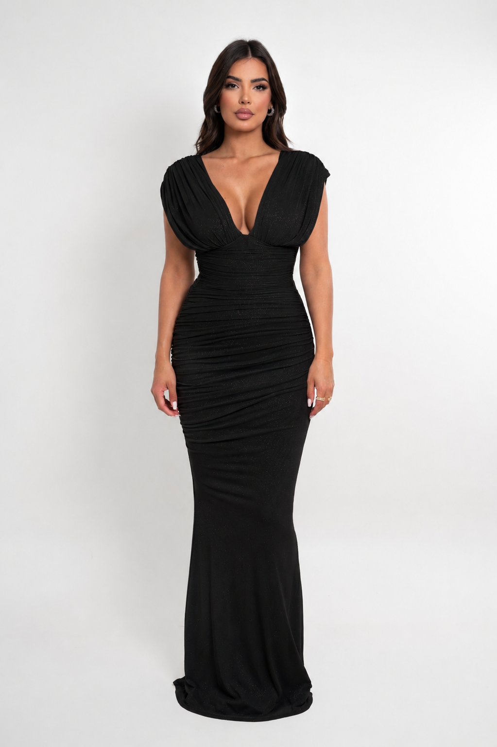 Erelina Black Glitter Dress