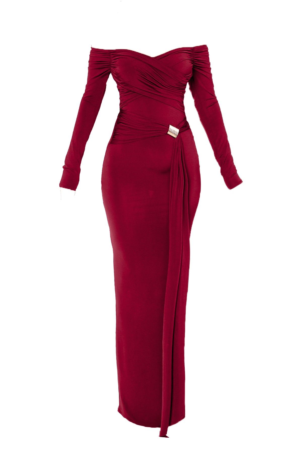 Clarina Burgundy Dress