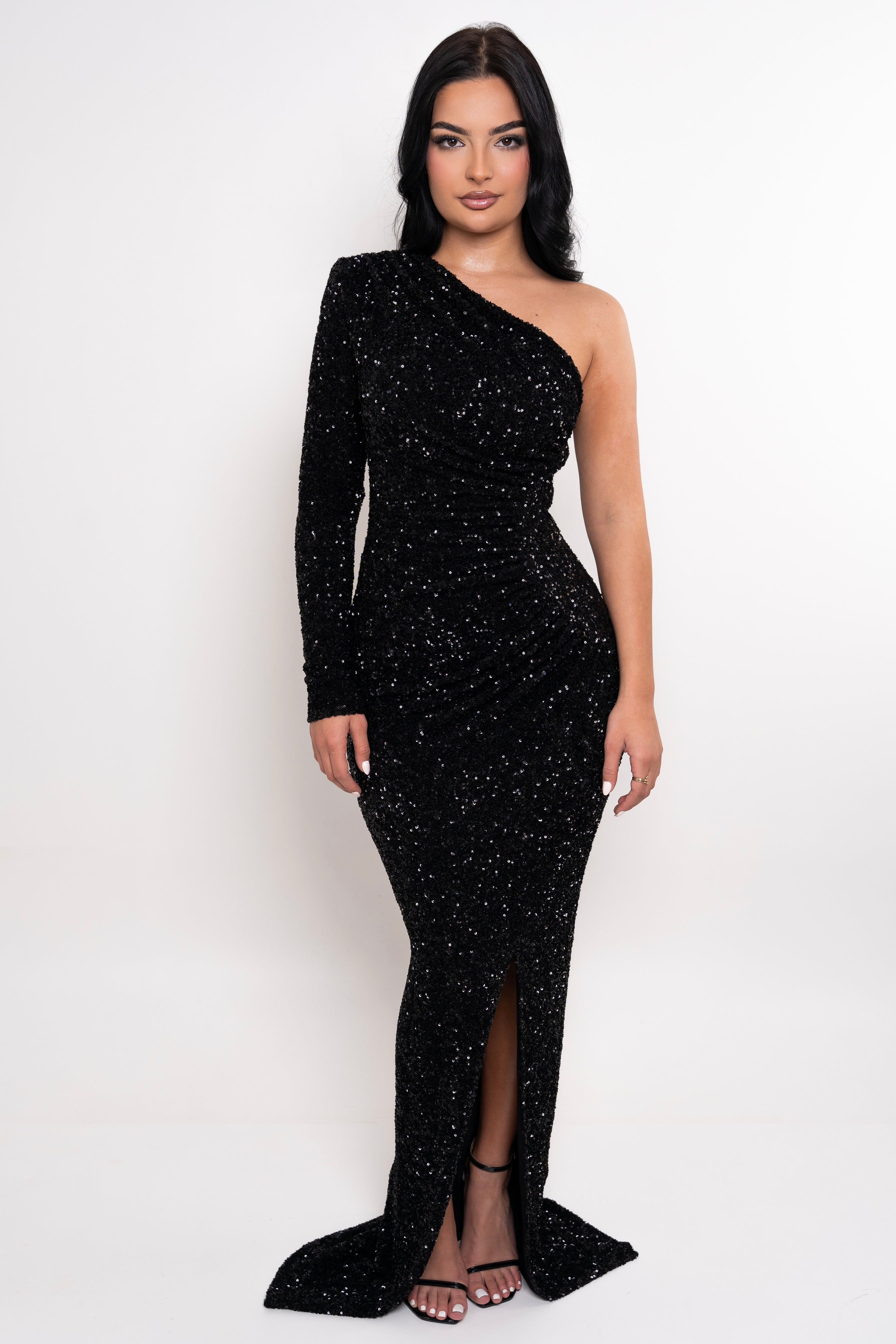 Elida Black Sequin Dress
