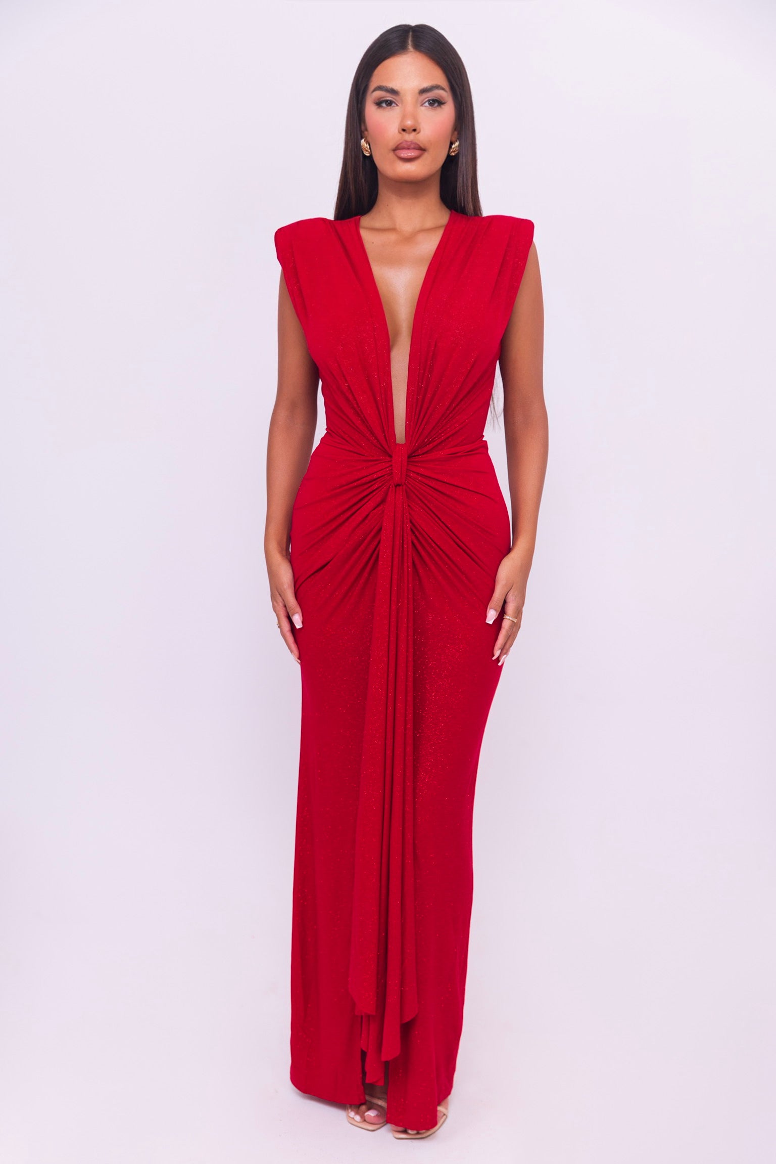 Elina Red Glitter Dress