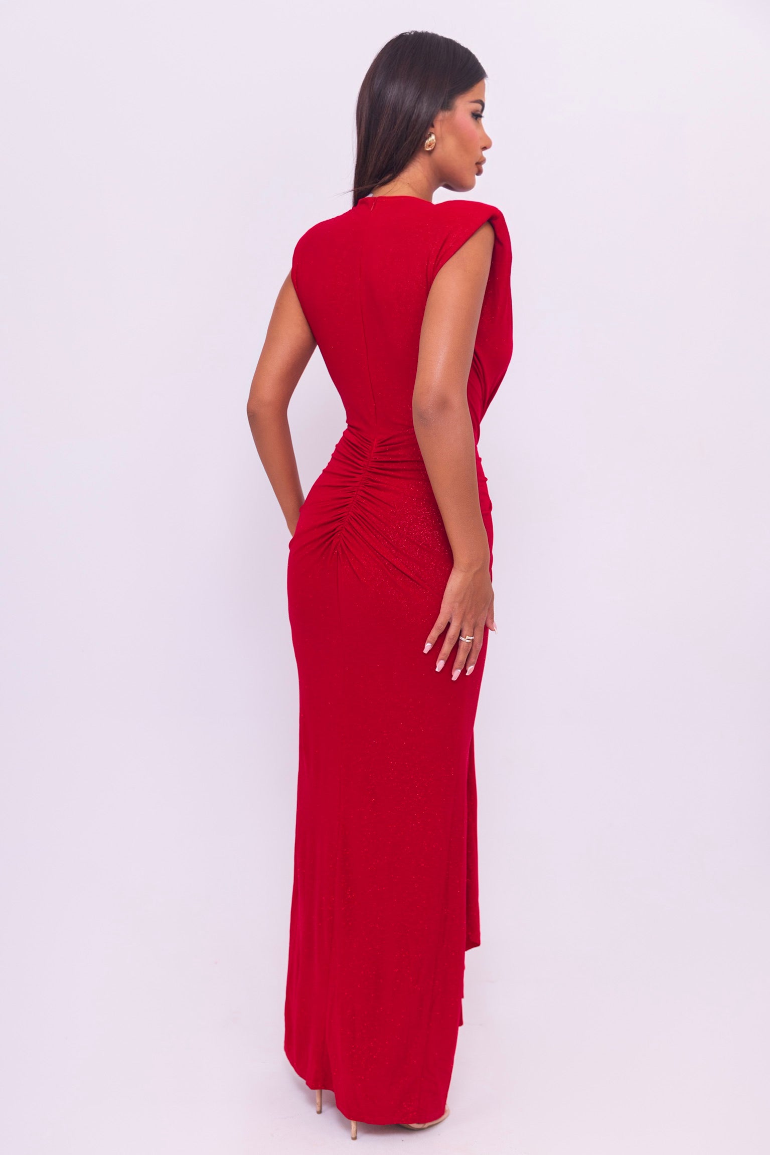 Elina Red Glitter Dress