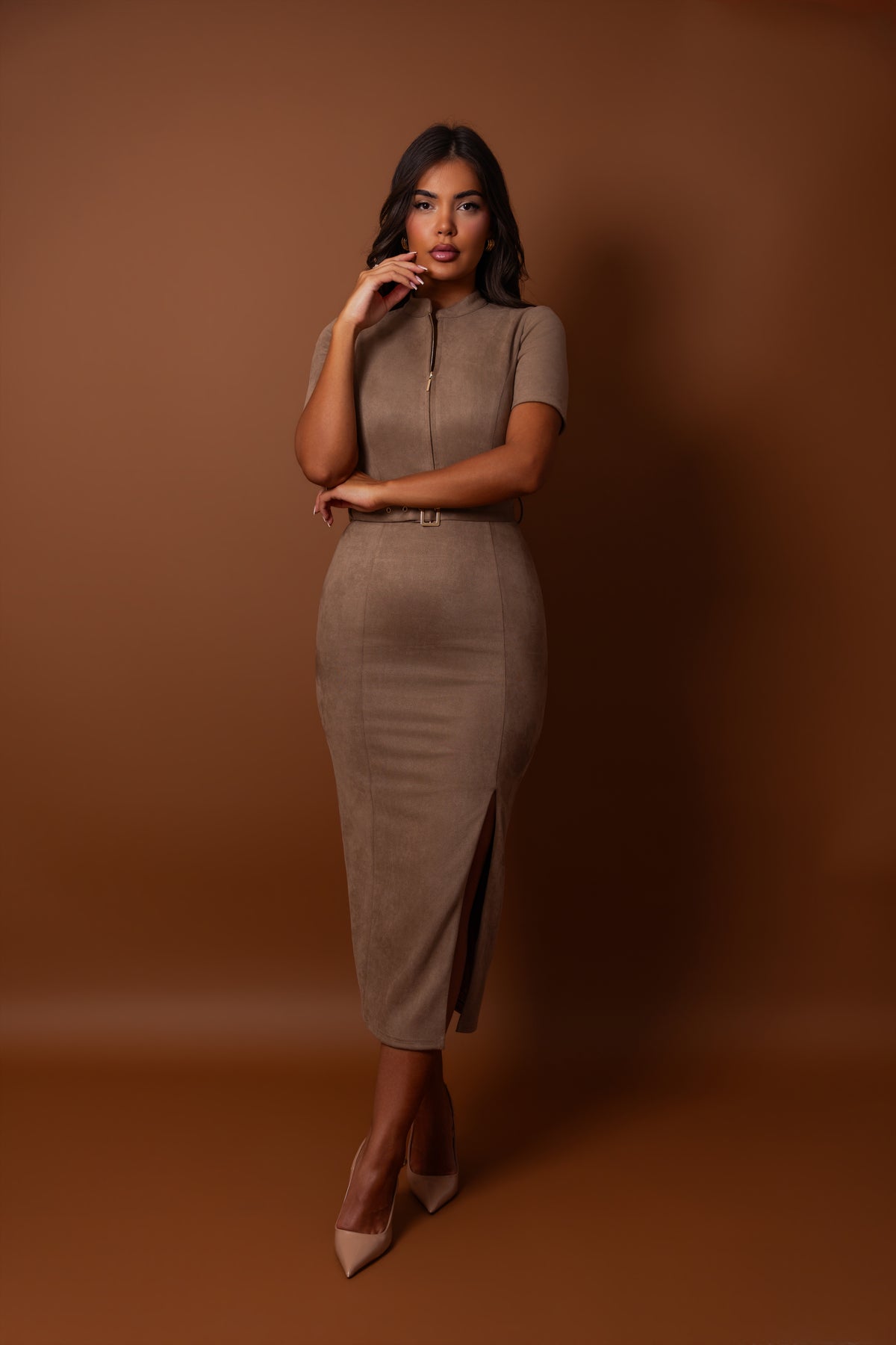 Erinda Taupe Dress