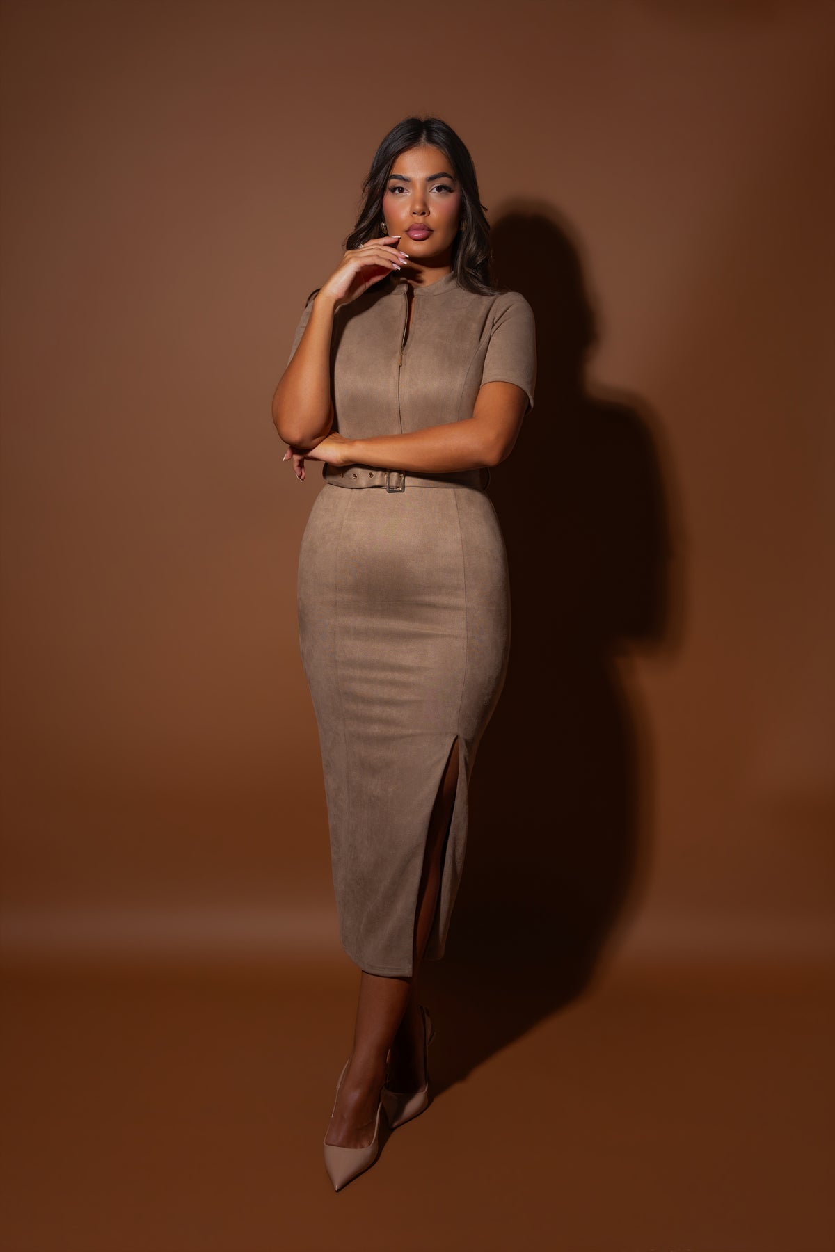 Erinda Taupe Dress