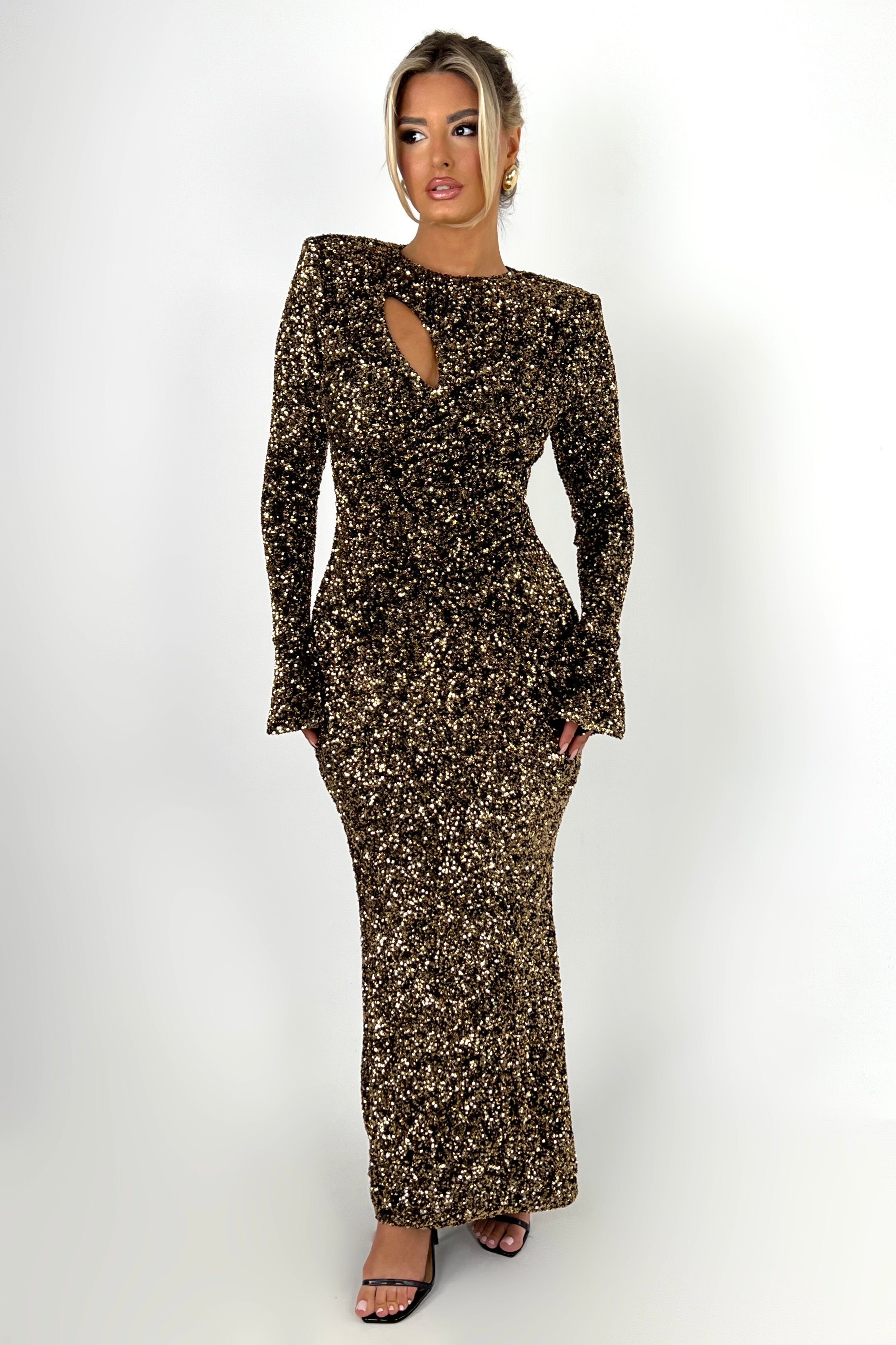 Emori Sequin Gold Dress