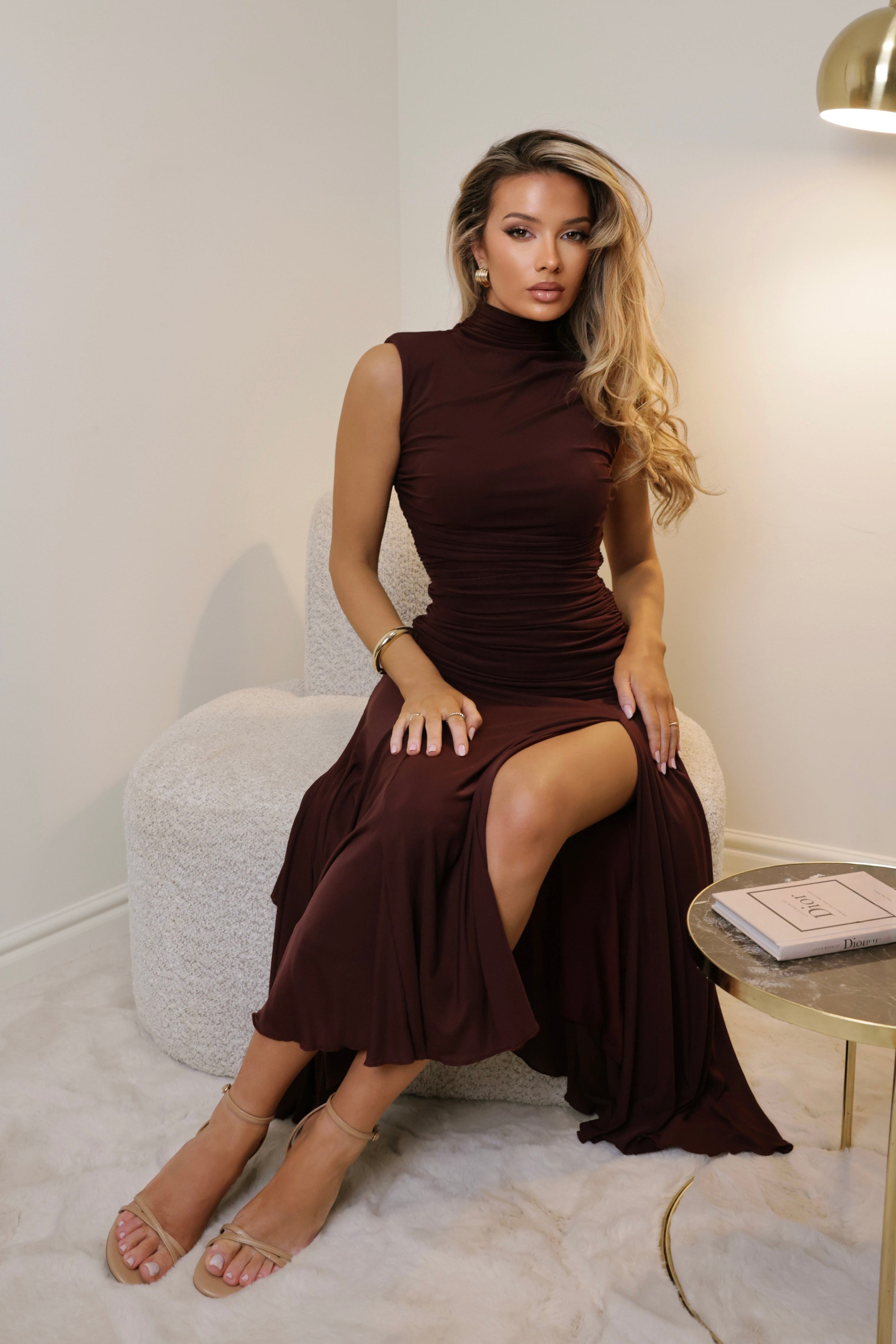 Alondra Brown Dress