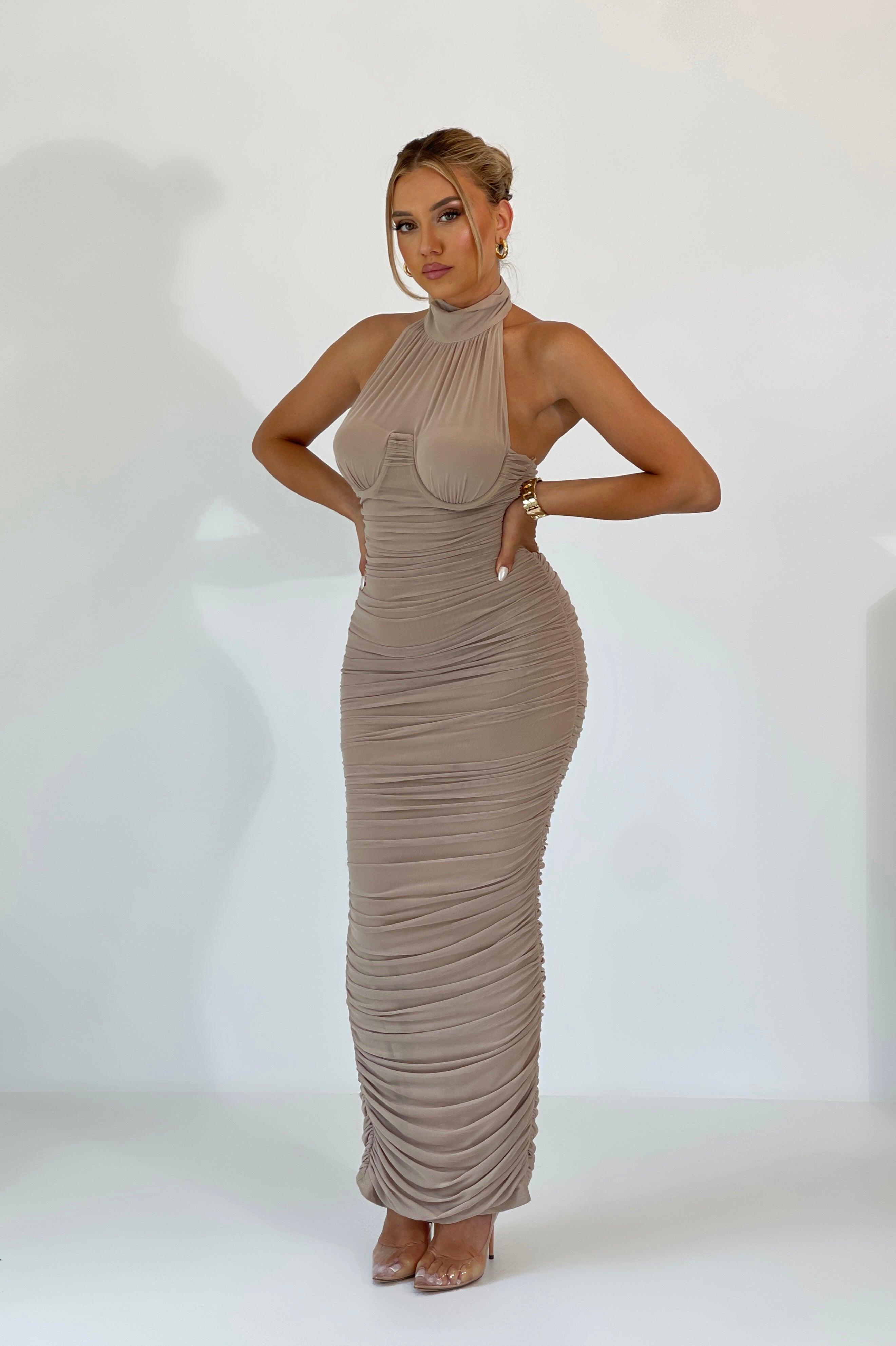 Silia Taupe Dress