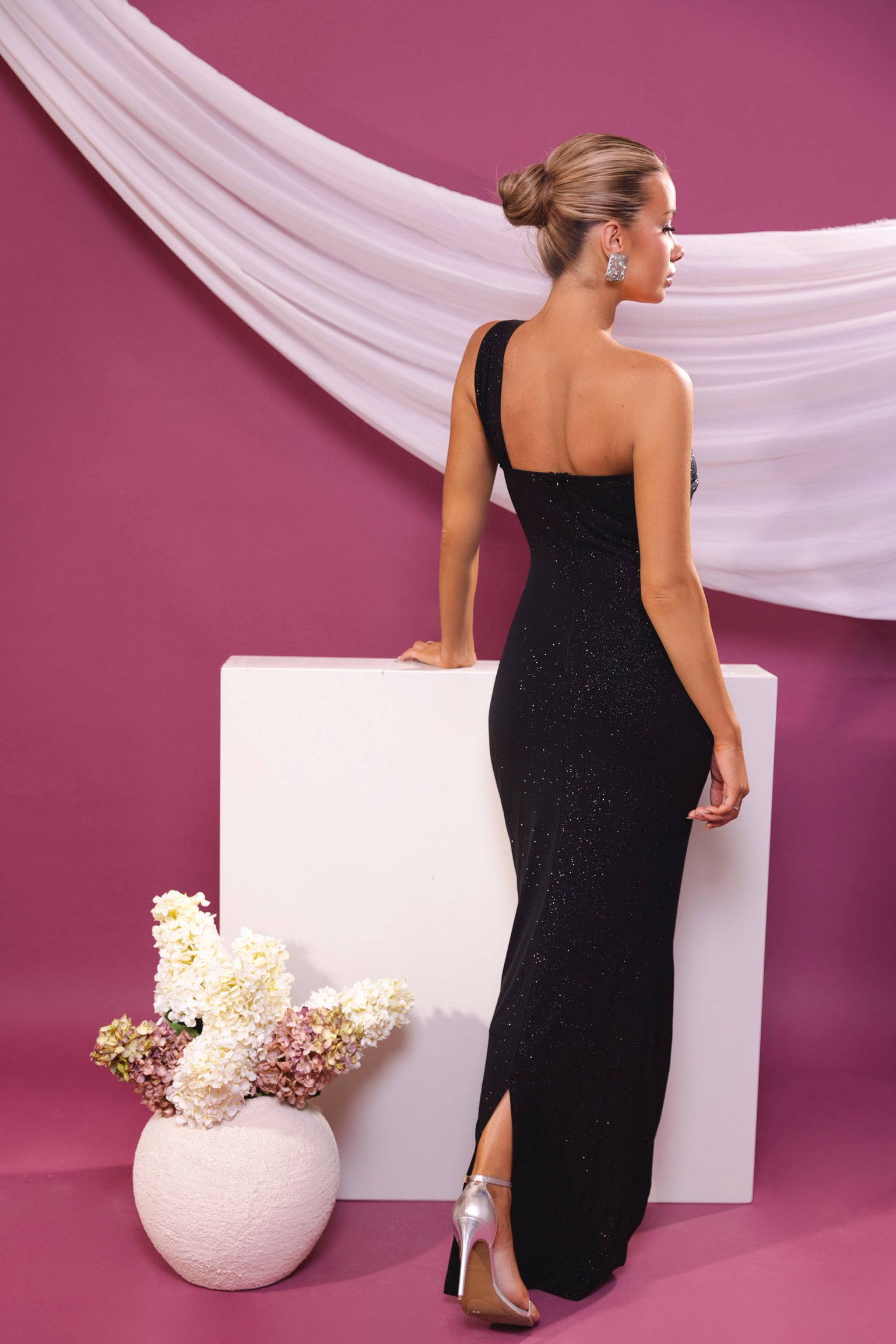 Lesa Black Glitter Dress