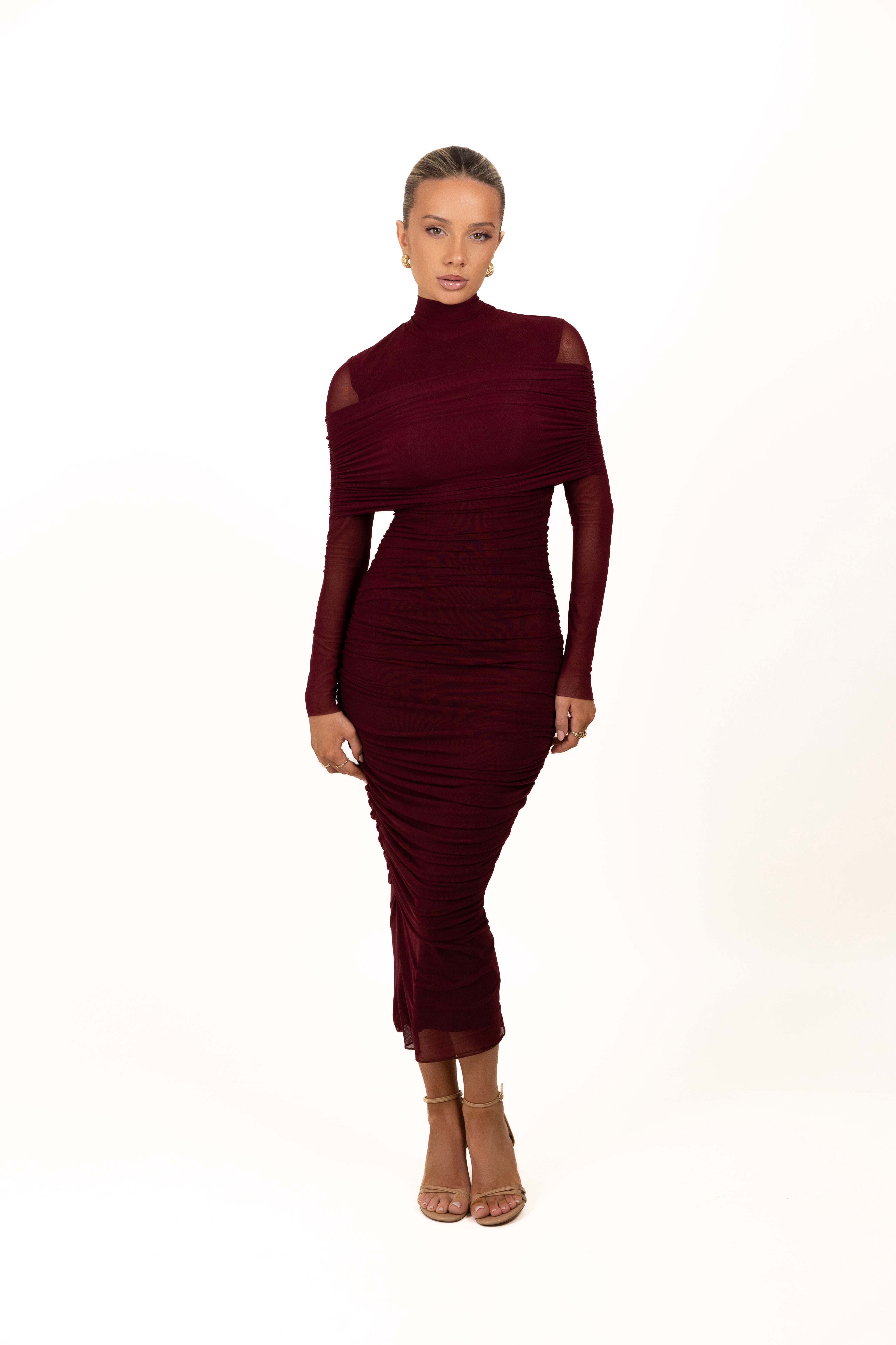 Lini Burgundy Dress