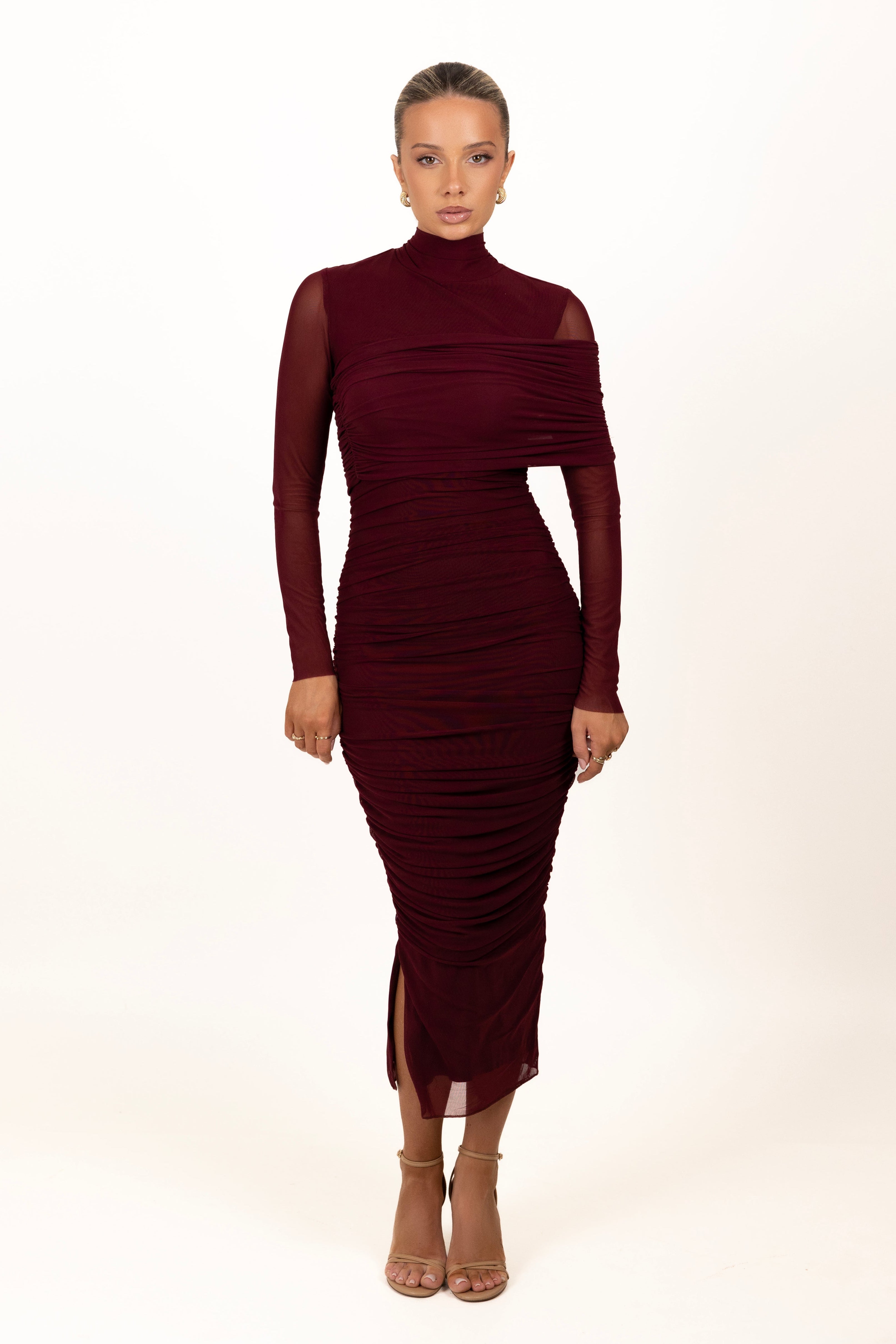 Lini Burgundy Dress