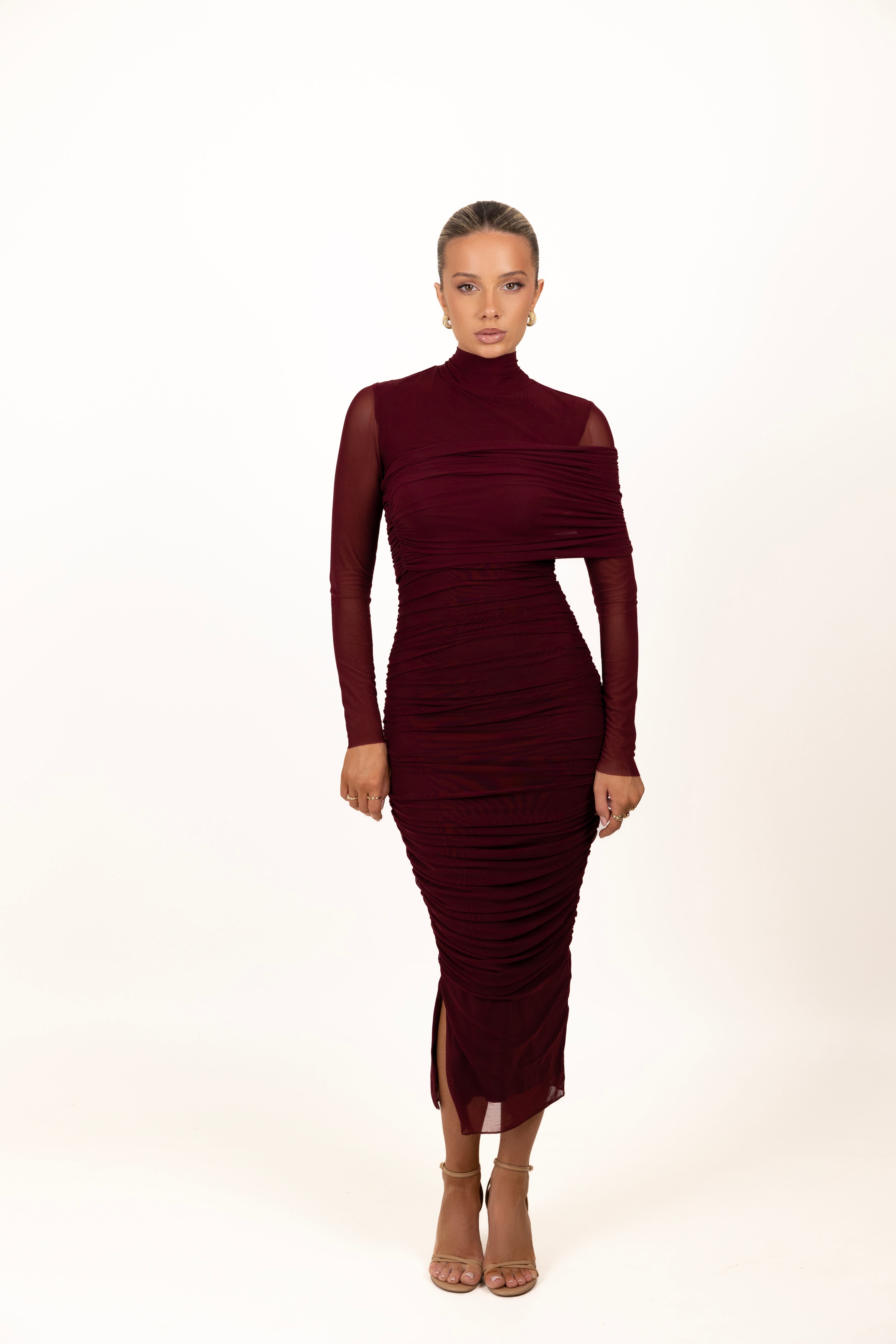 Lini Burgundy Dress