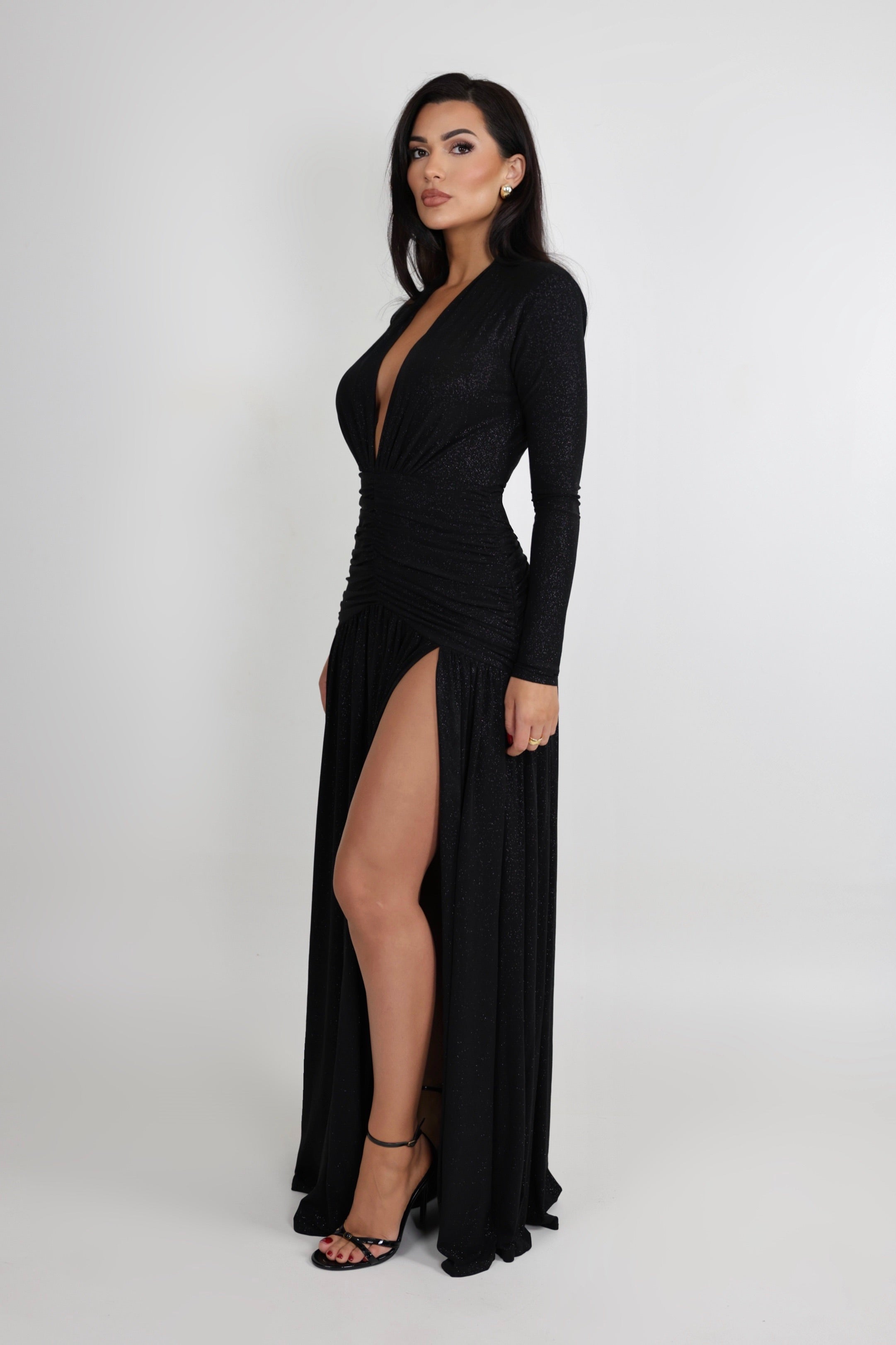 Lola Black Glitter Dress