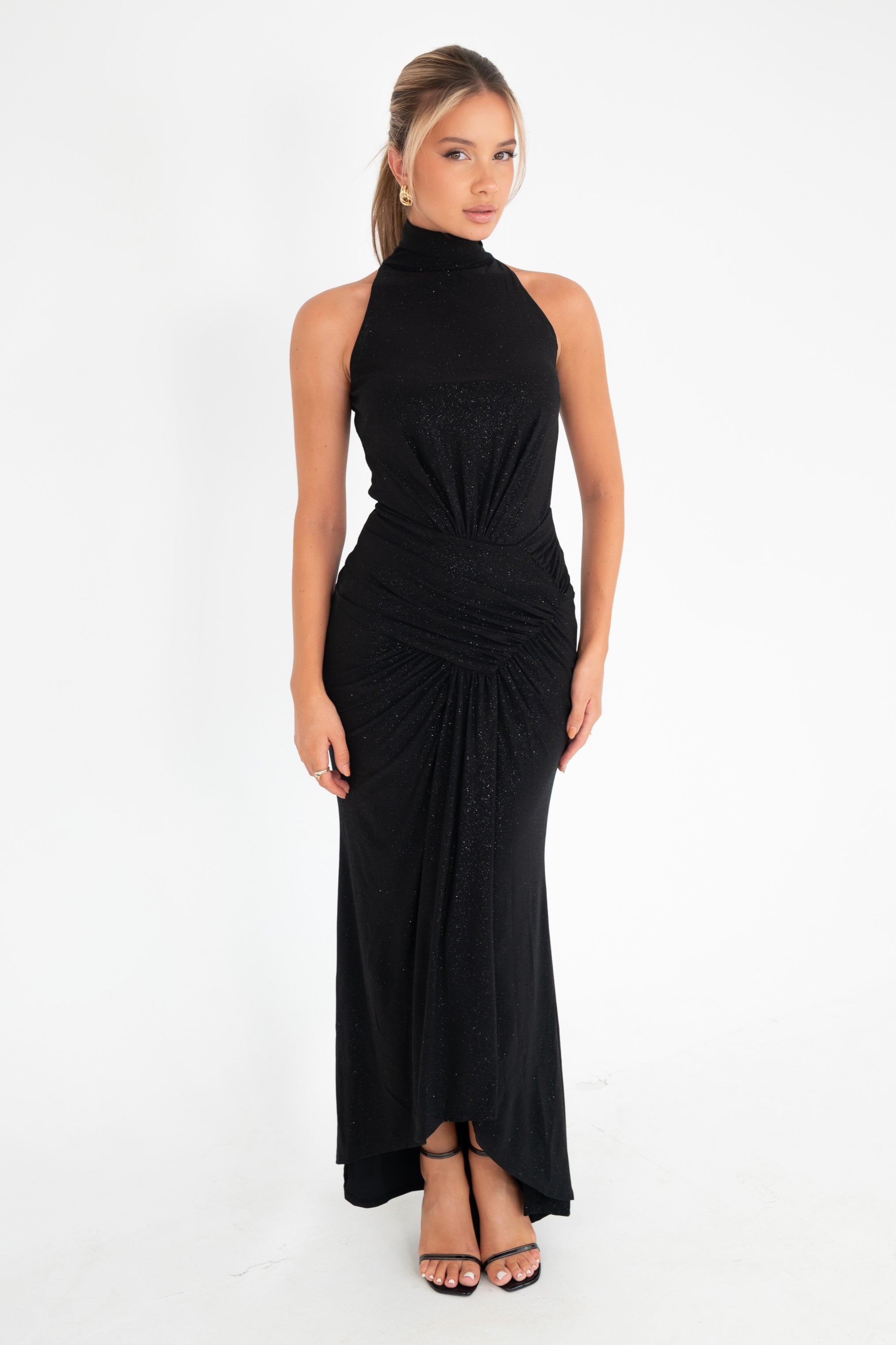 Neresa Black Glitter Dress