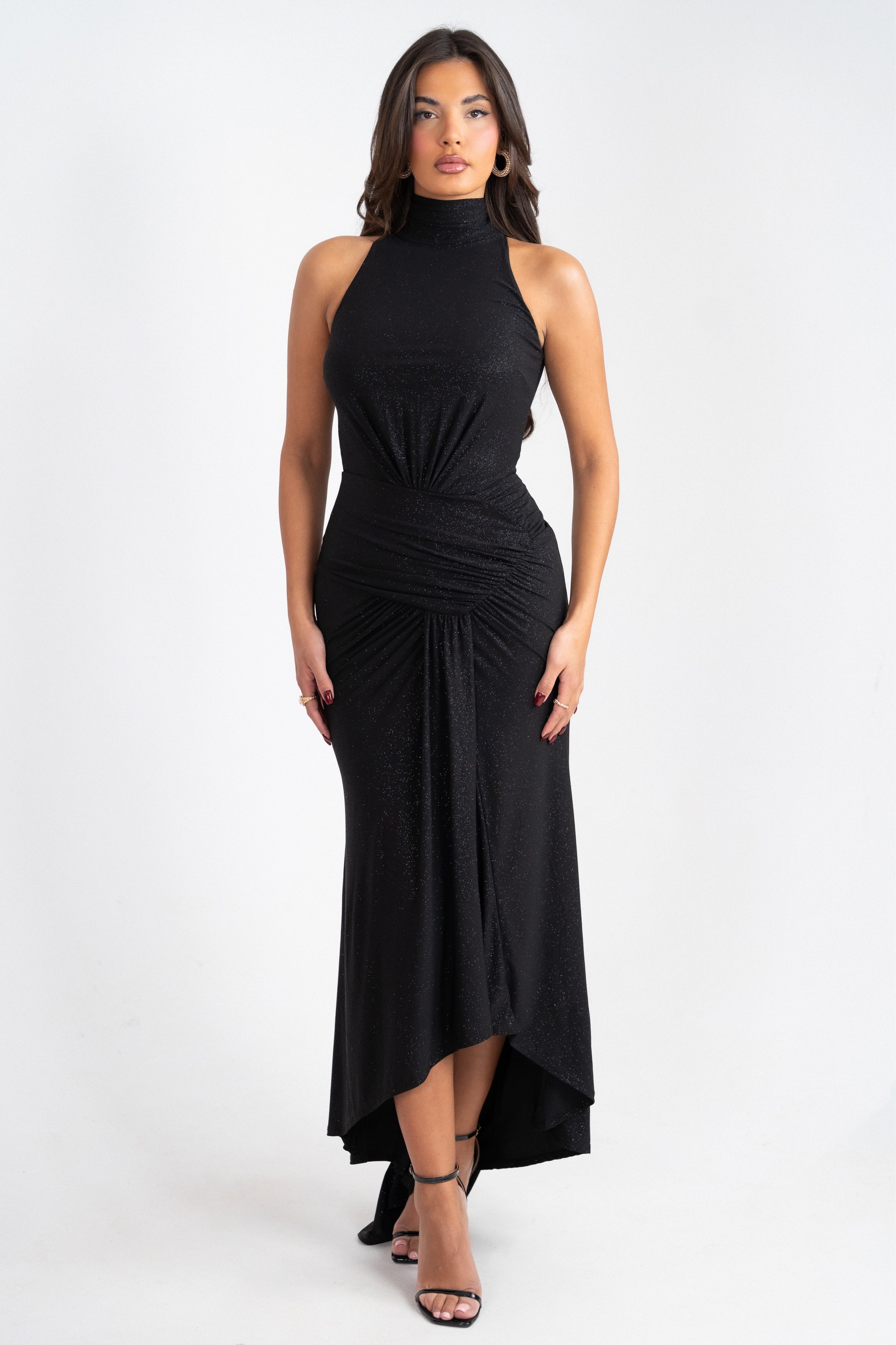 Neresa Black Glitter Dress