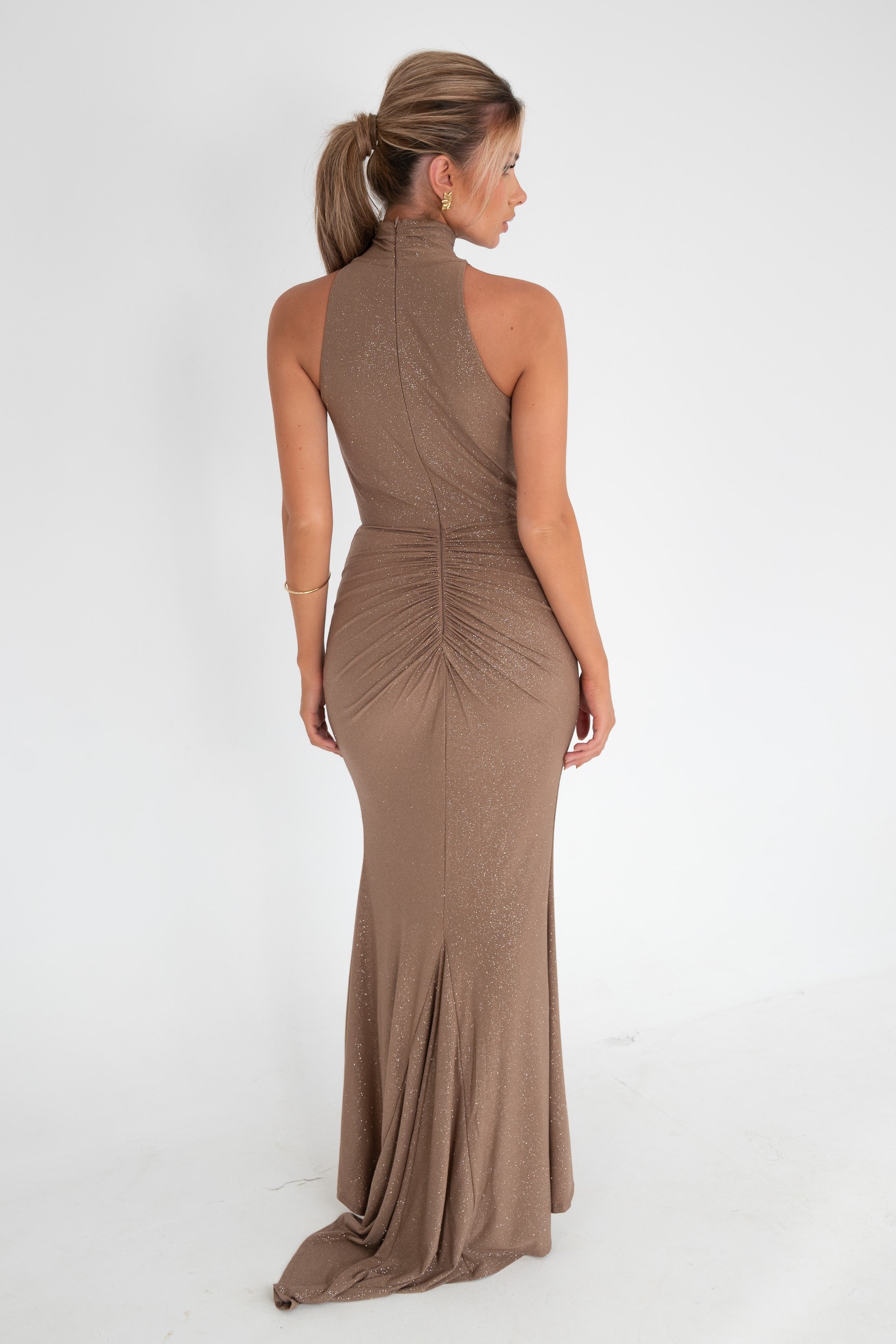 Neresa Mocha Glitter Dress