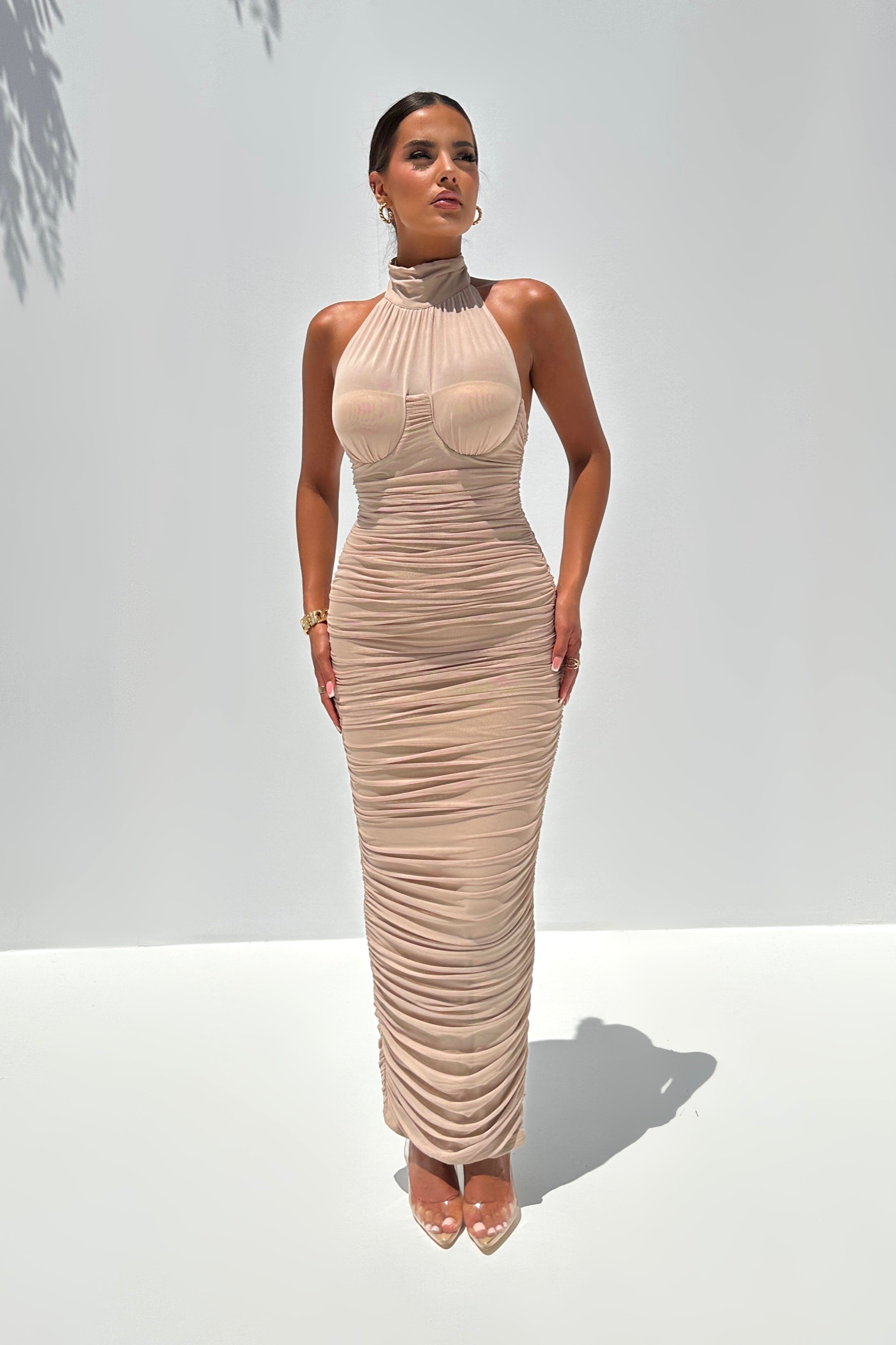 Silia Taupe Dress