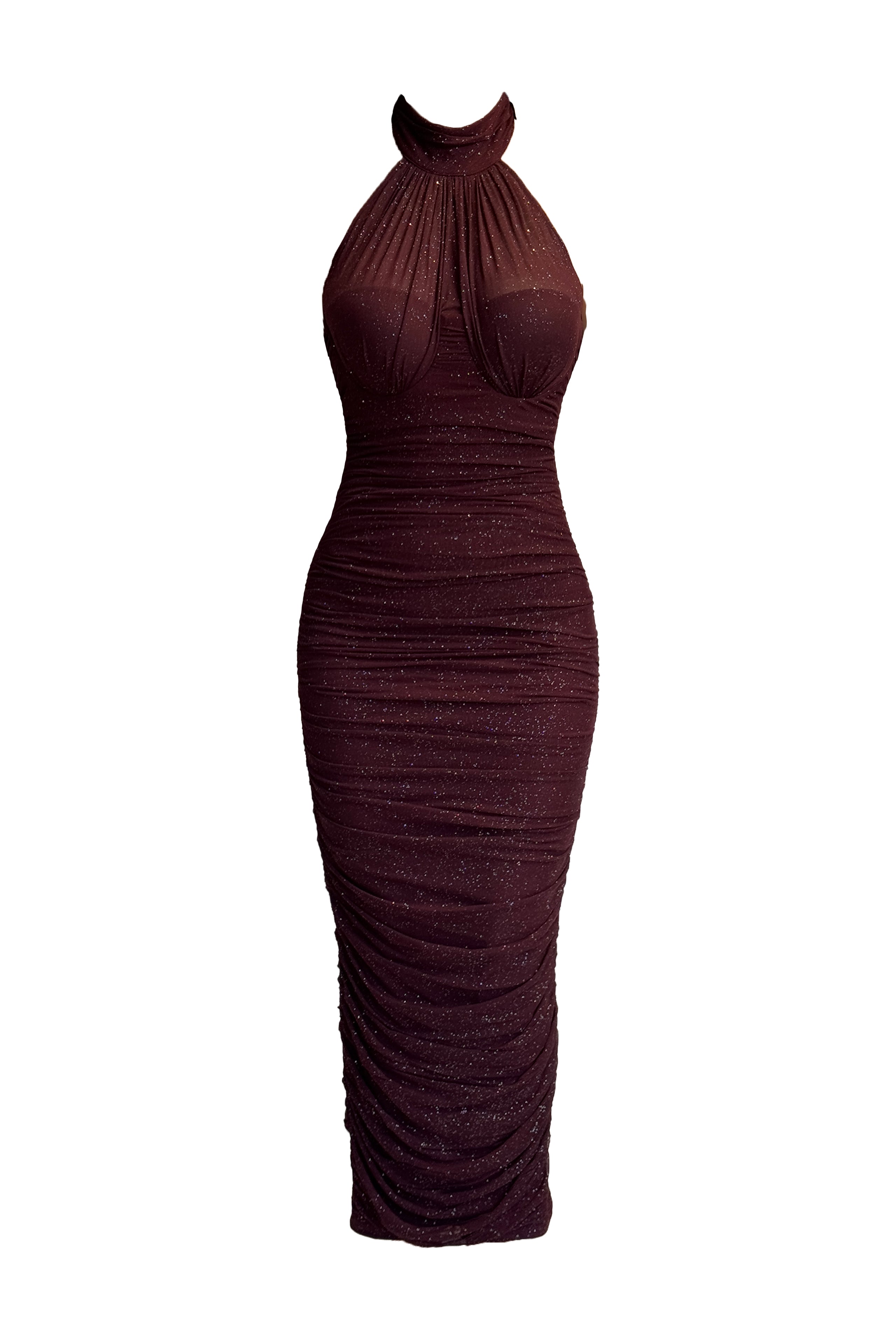 Silia Burgundy Glitter Dress