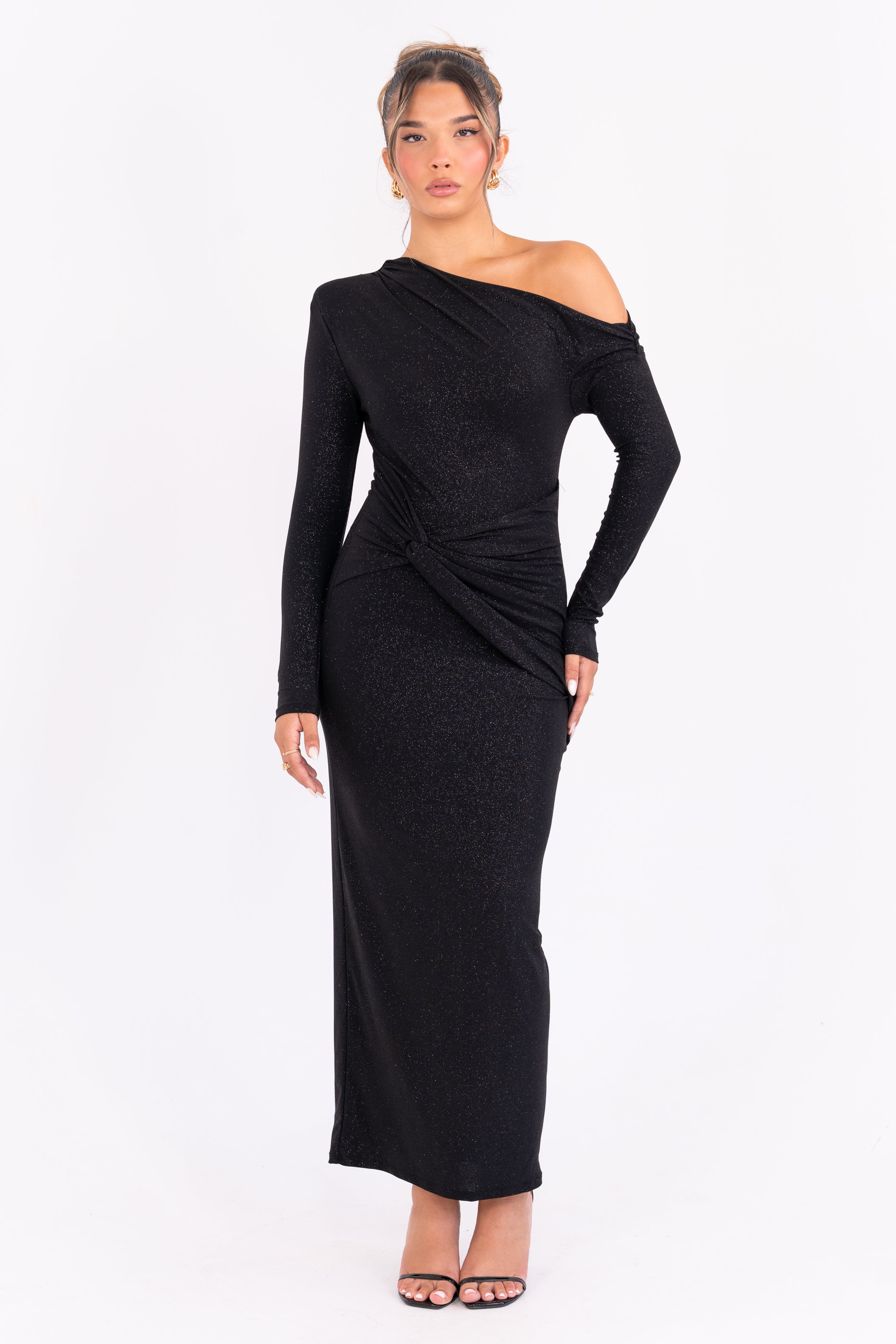 Viviana Black Glitter Dress