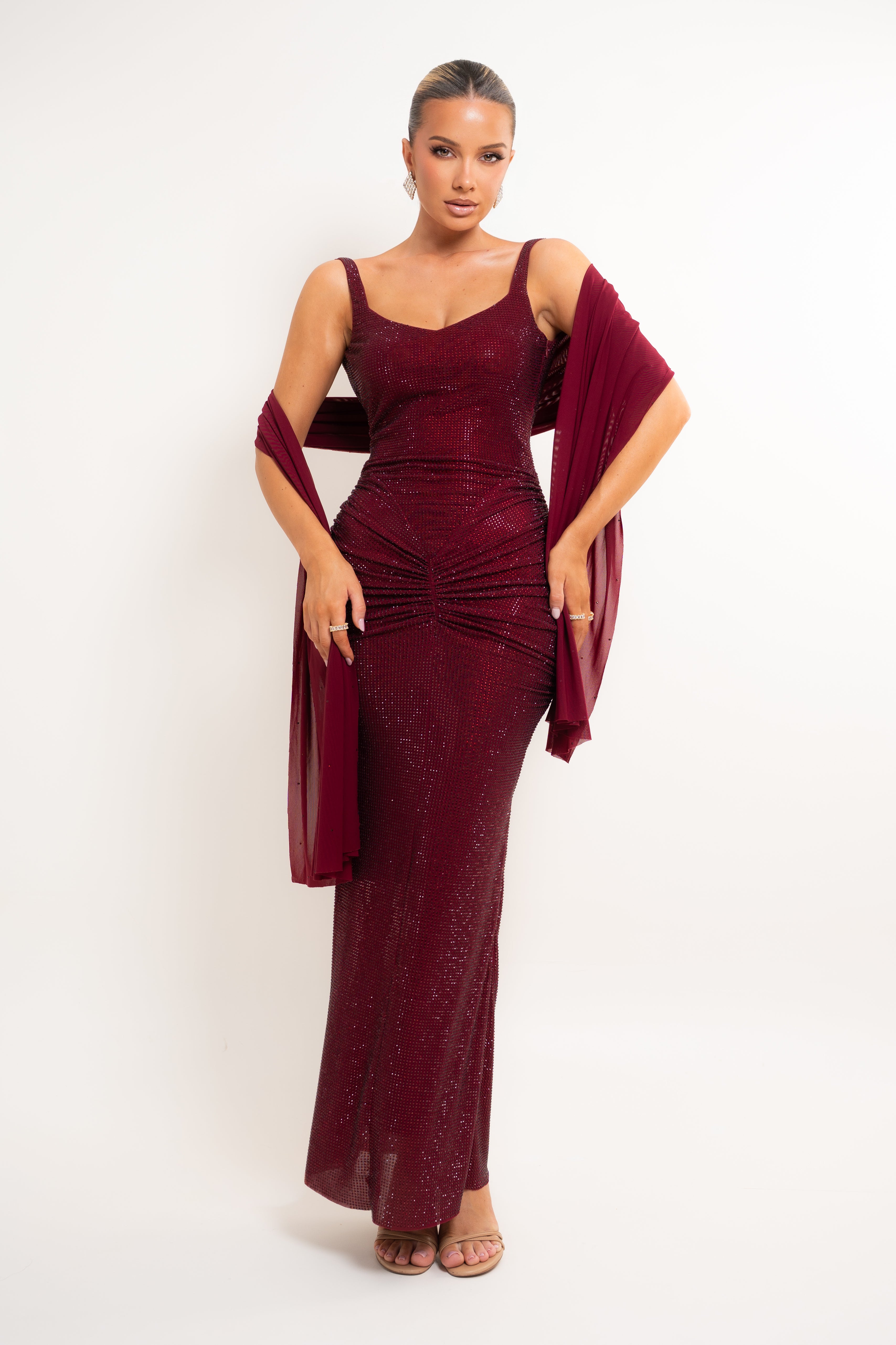 Ysabela Burgundy Dress