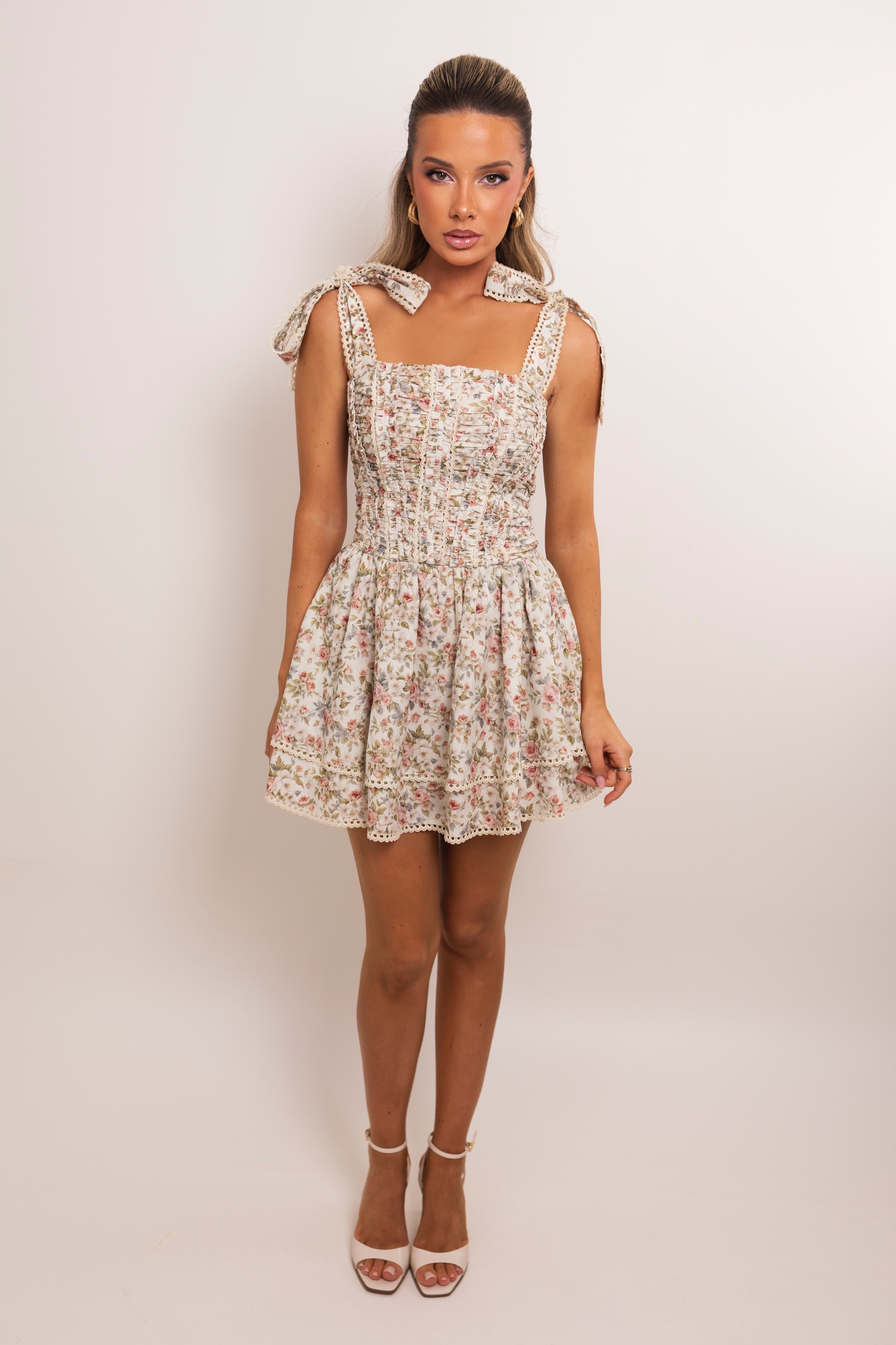 Jolena Cream Dress