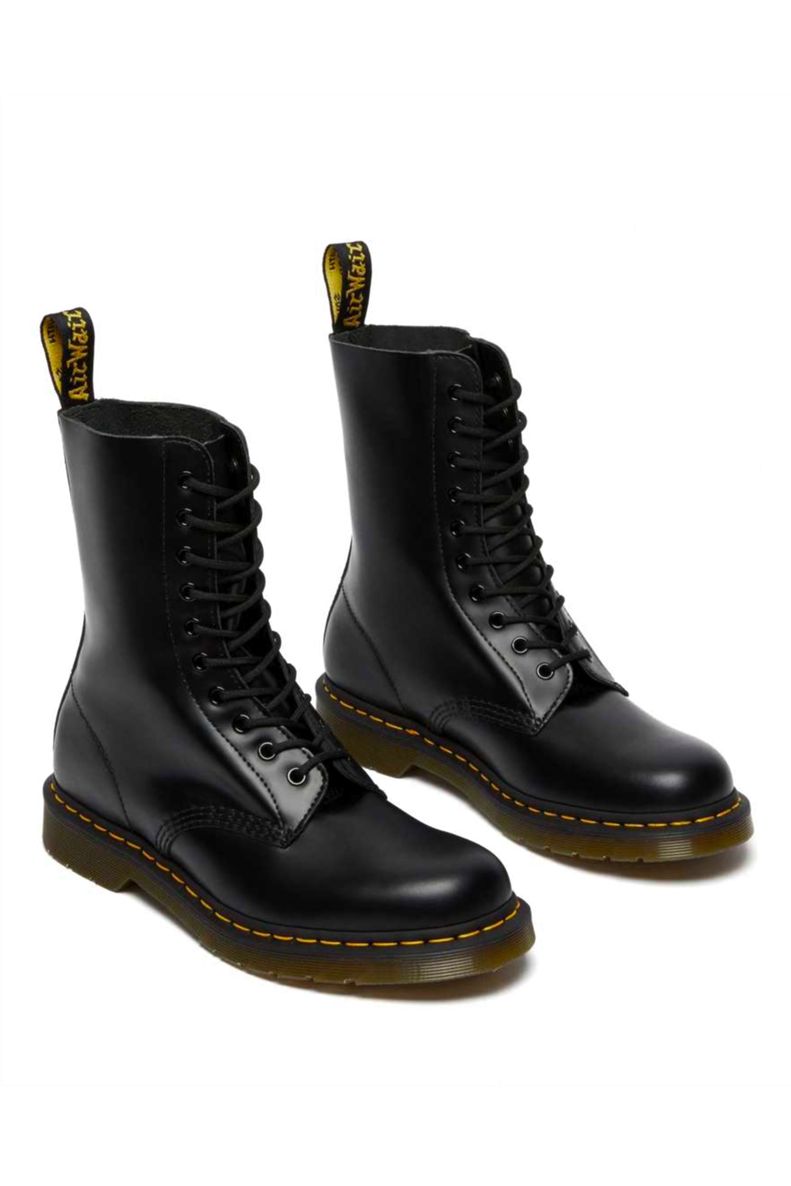 1490 10 Eye Boot Black Smooth