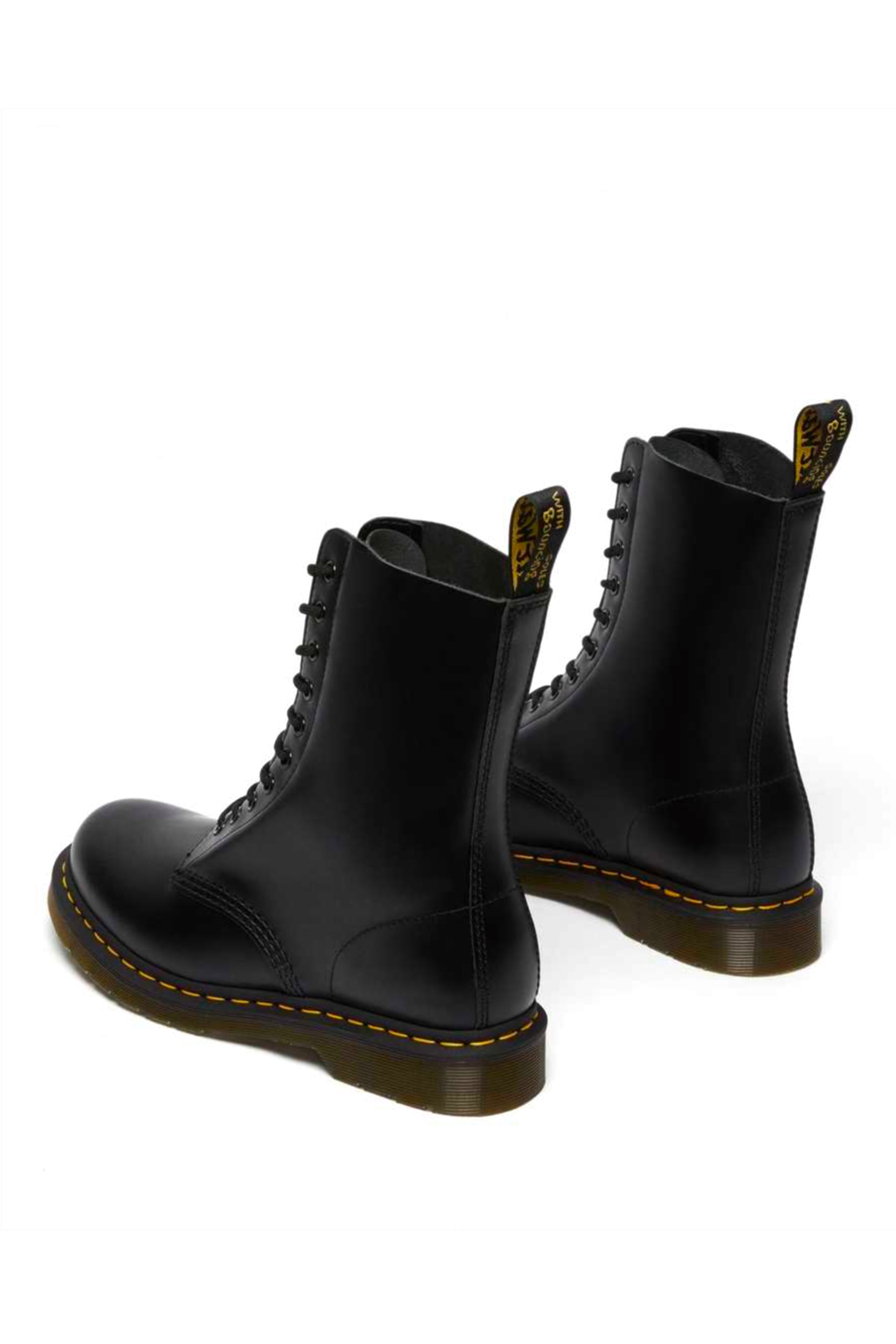 1490 10 Eye Boot Black Smooth