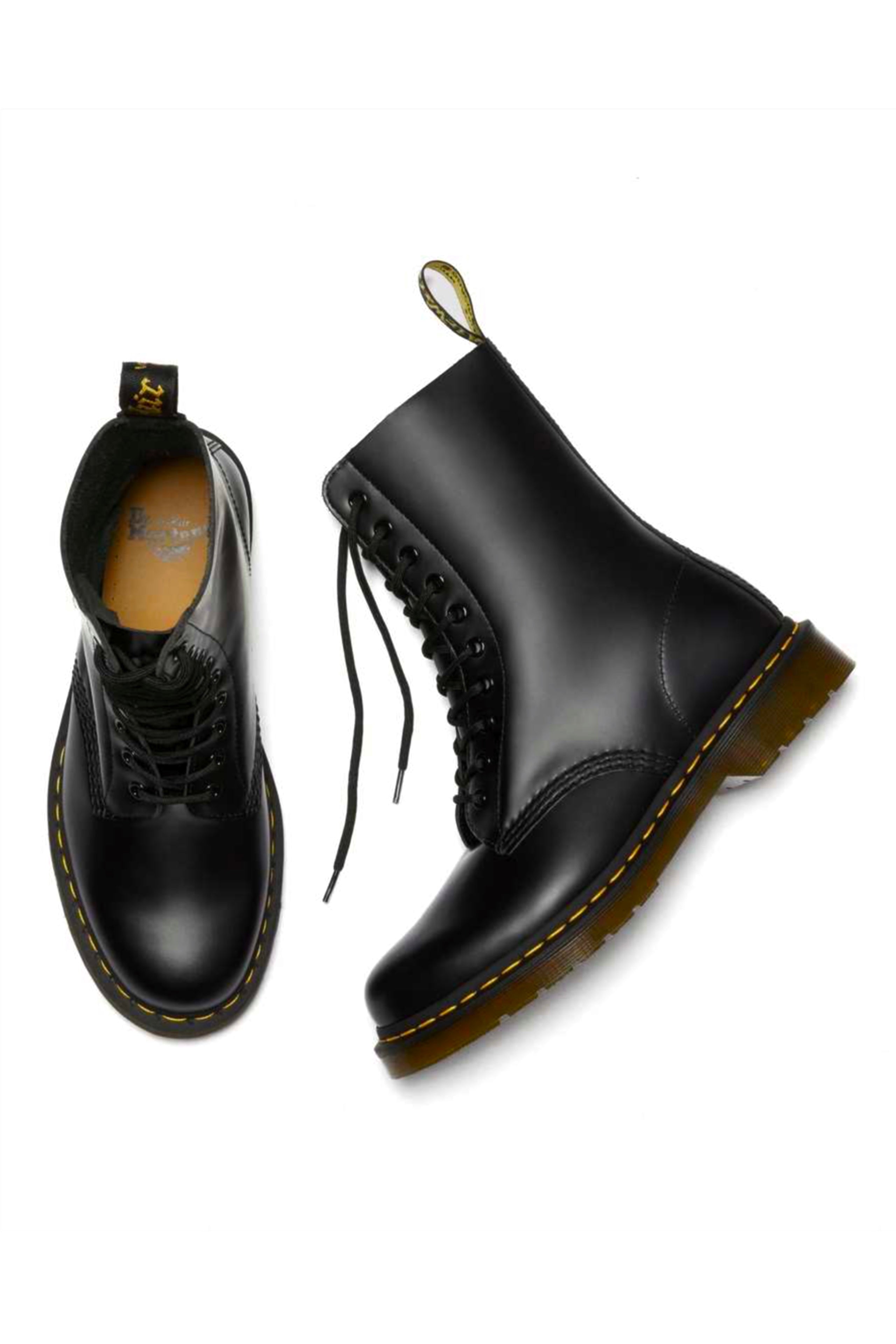 1490 10 Eye Boot Black Smooth